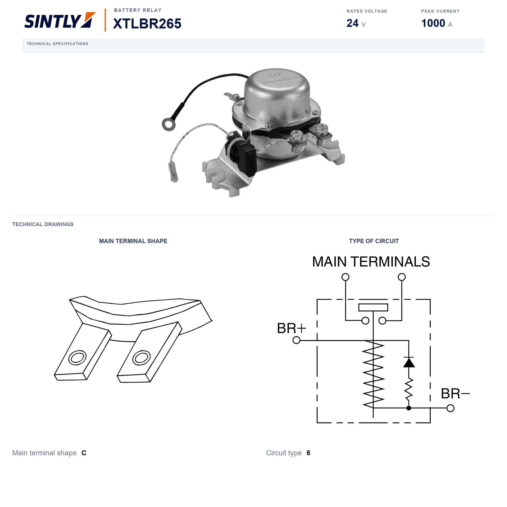 Relé de batería XTLBR265