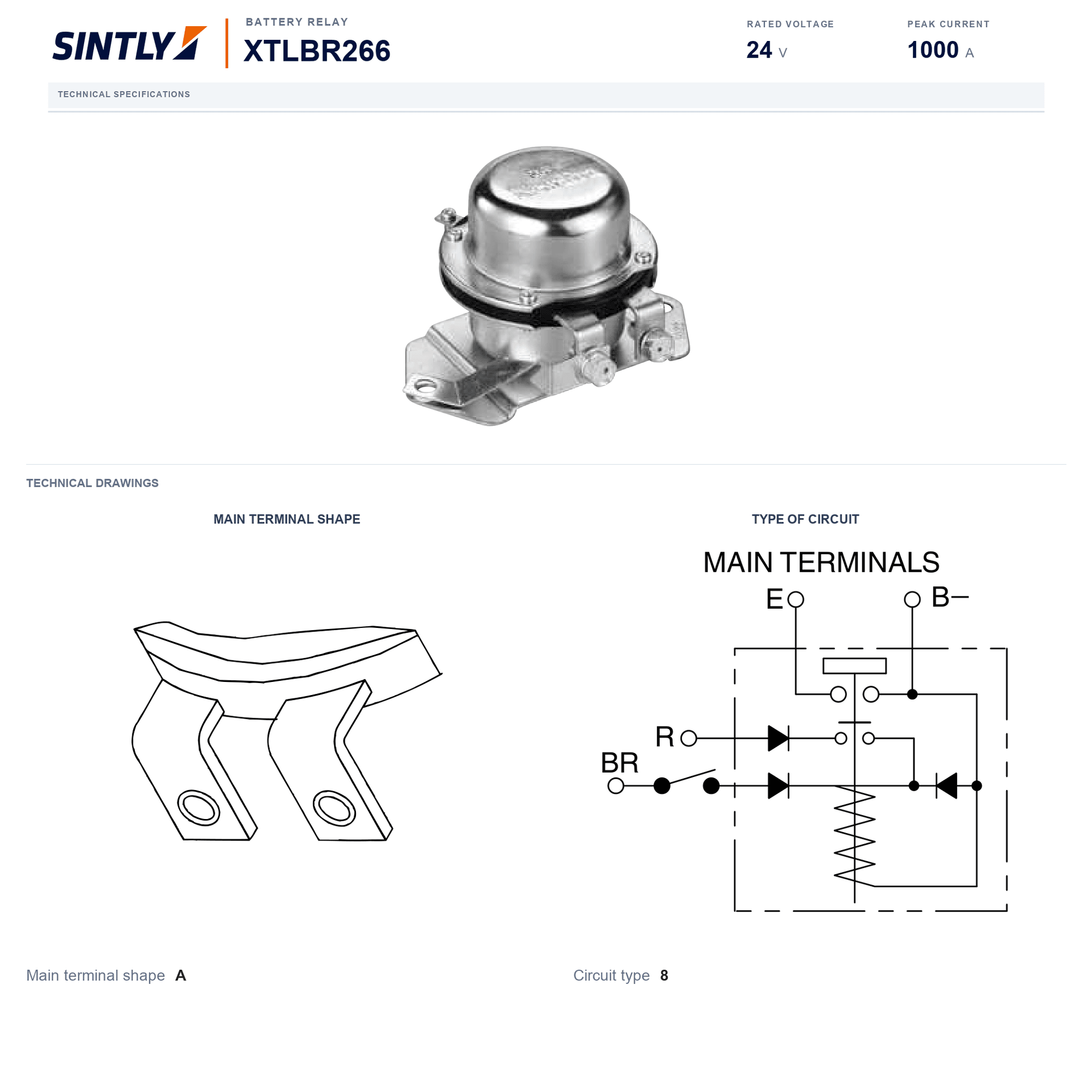 Relé de batería XTLBR266