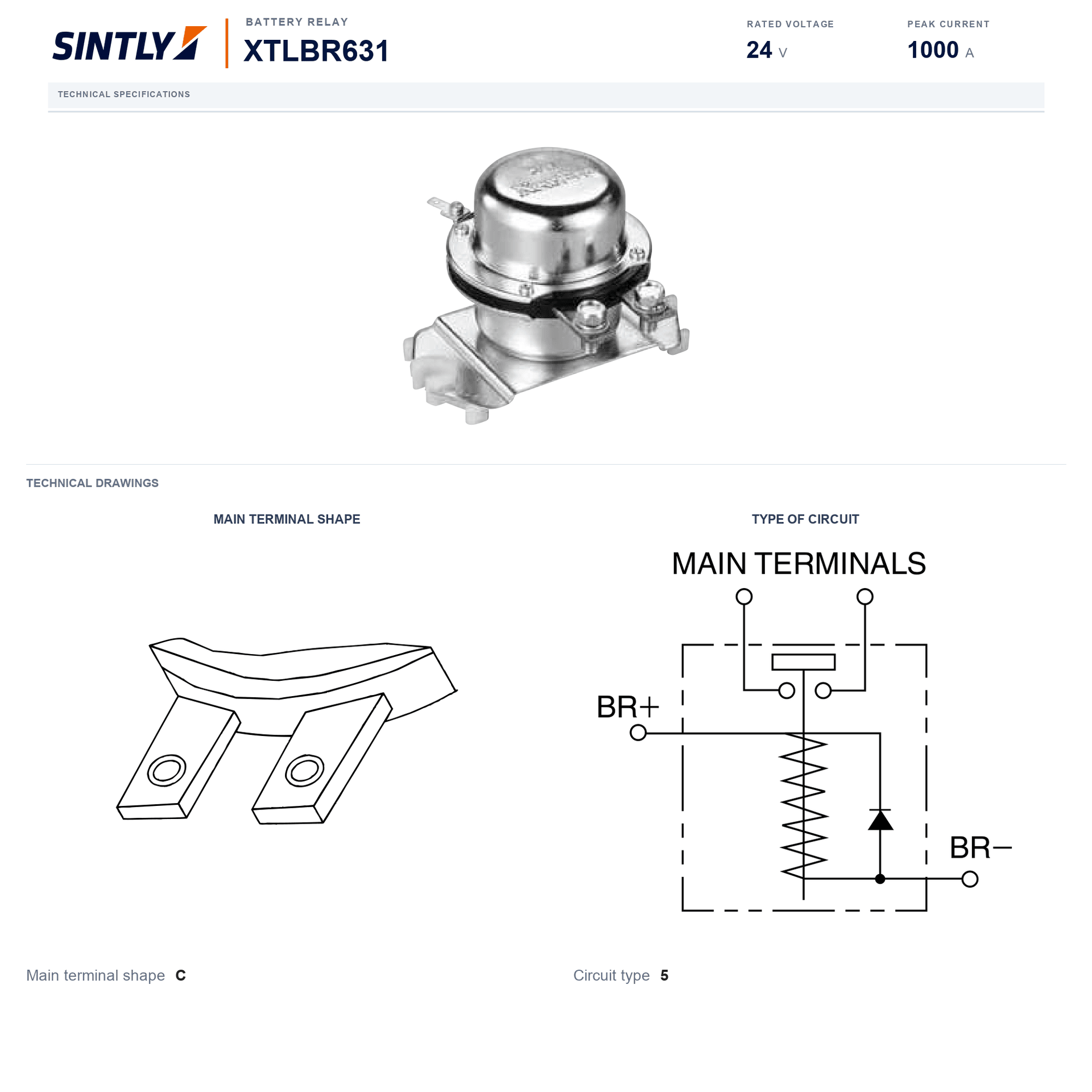 Relé de batería XTLBR631