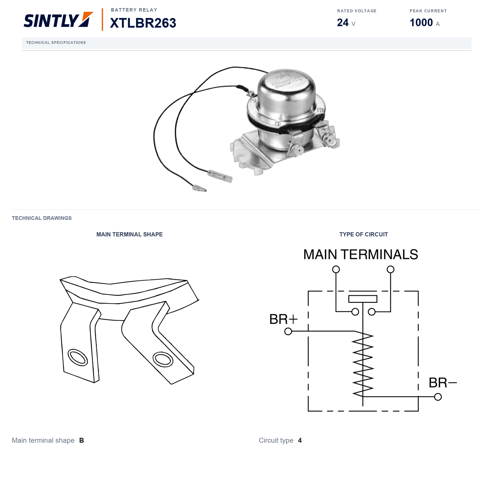 Relé de batería XTLBR263