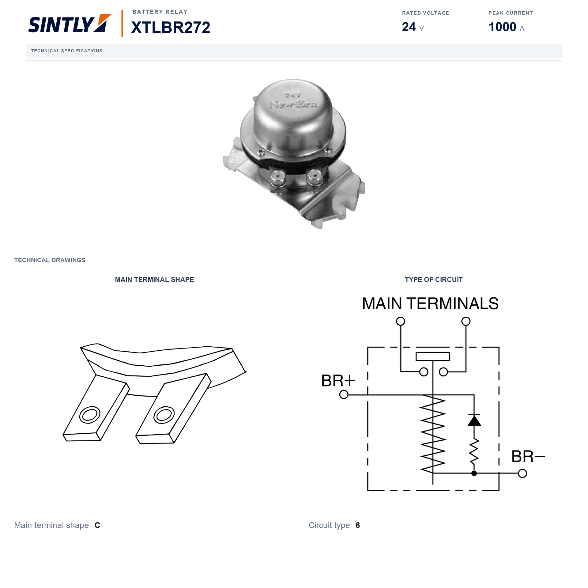 Relé de batería XTLBR272