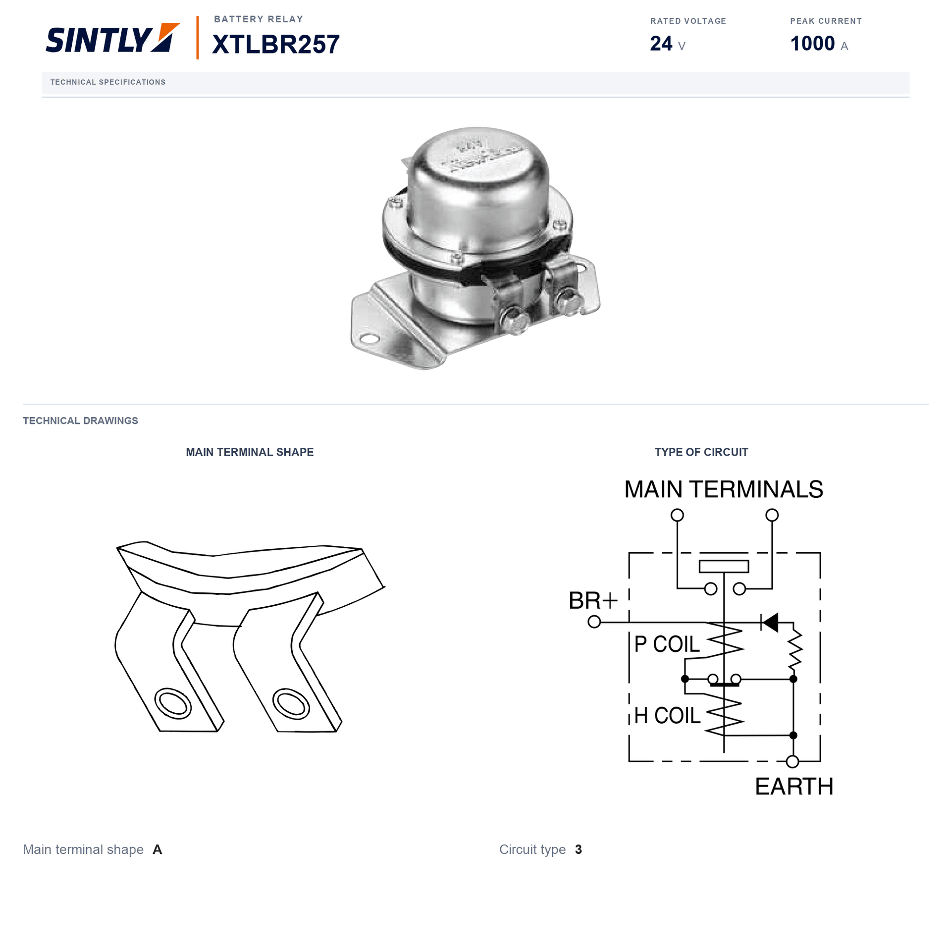 Relé de batería XTLBR257