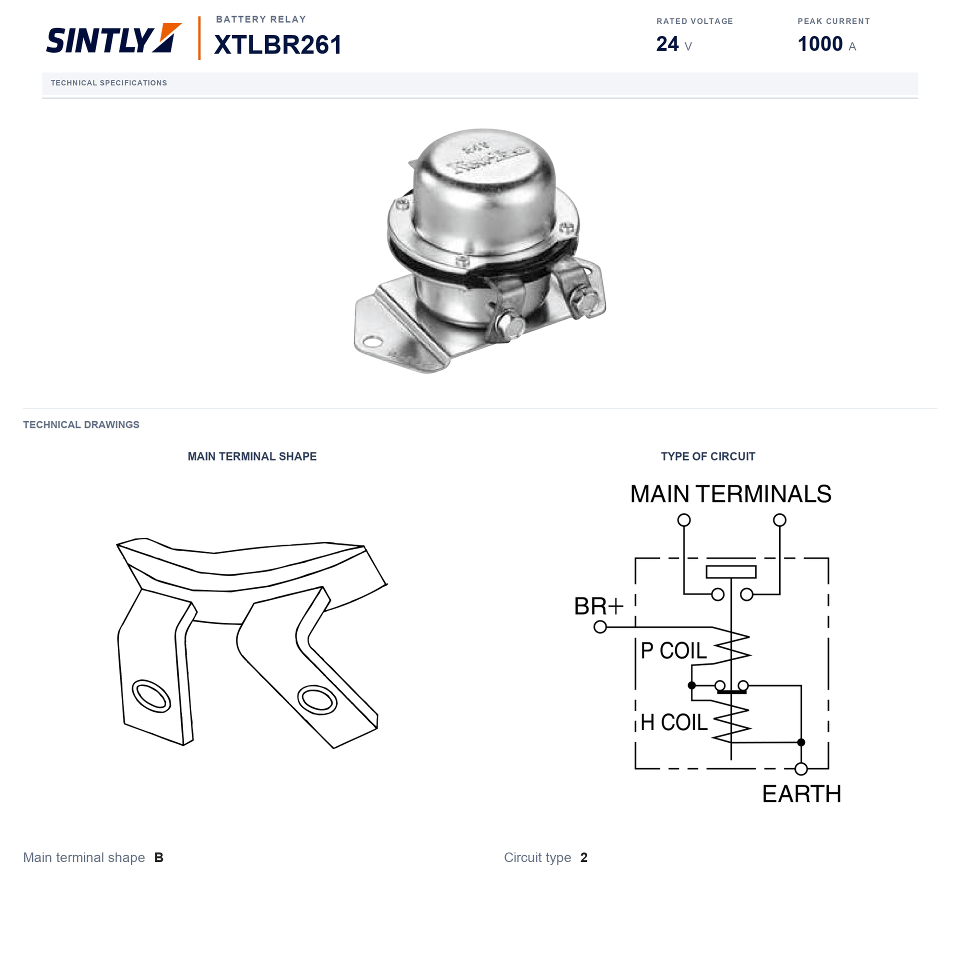 Relé de batería XTLBR261