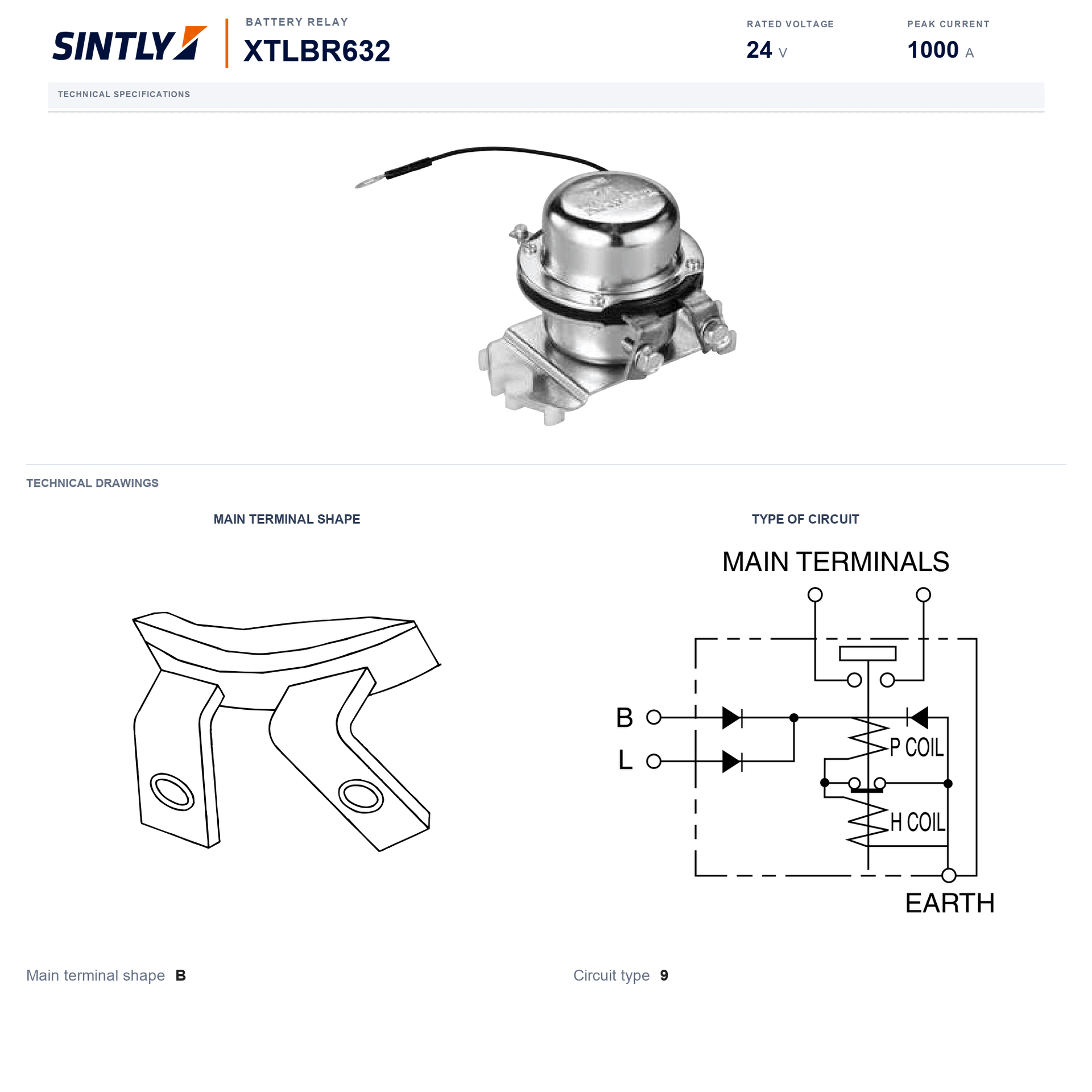 Relé de batería XTLBR632