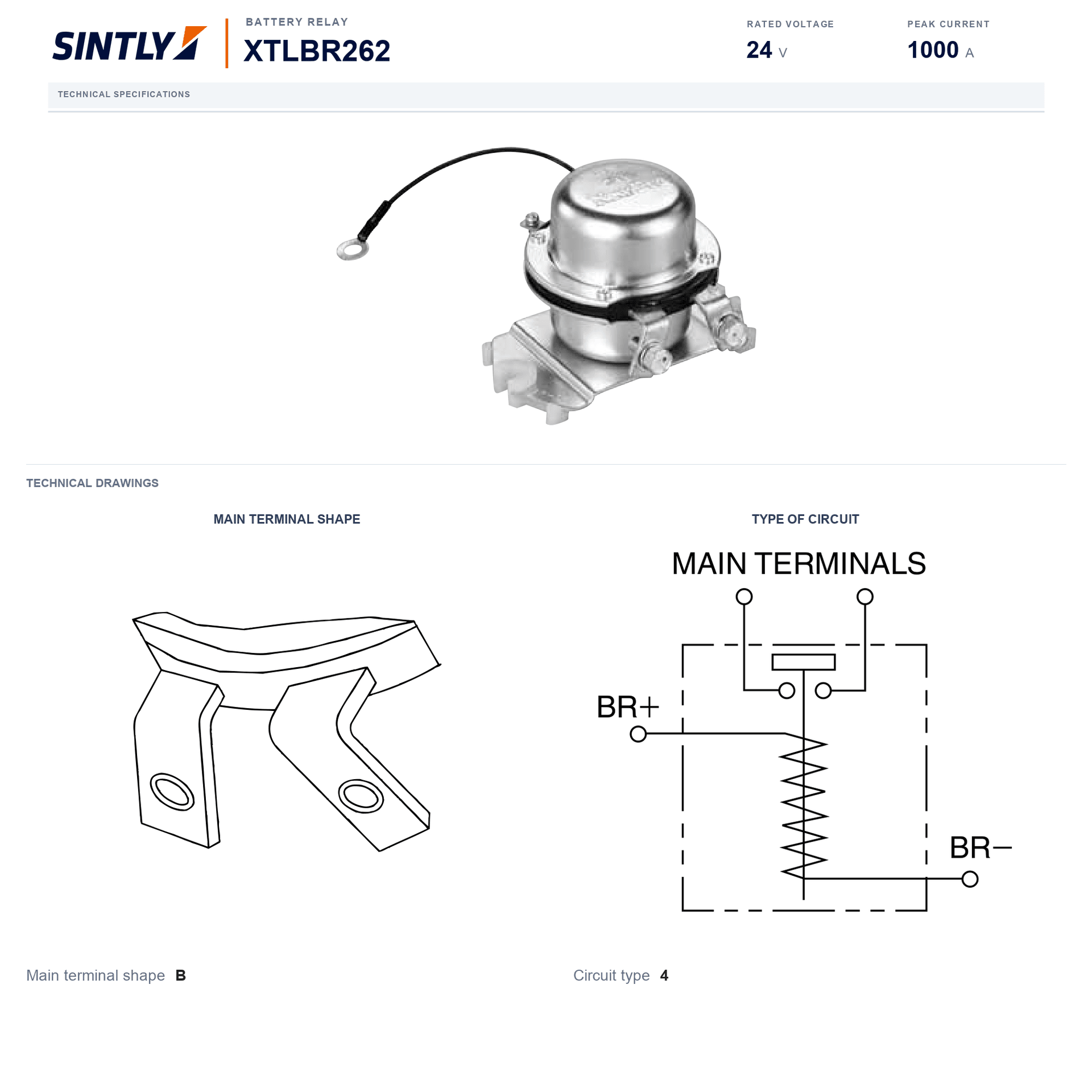 Relé de batería XTLBR262