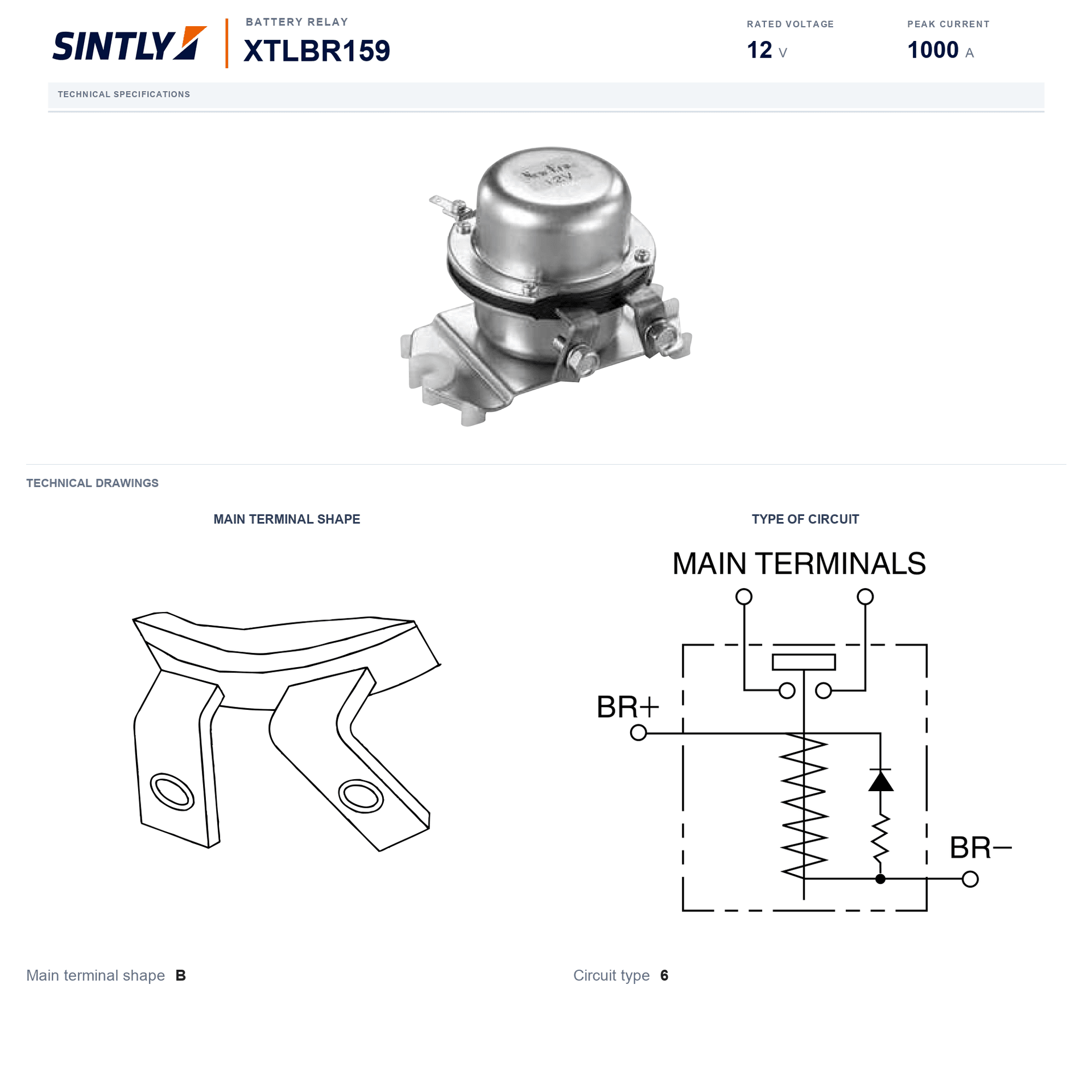 Relé de batería XTLBR159