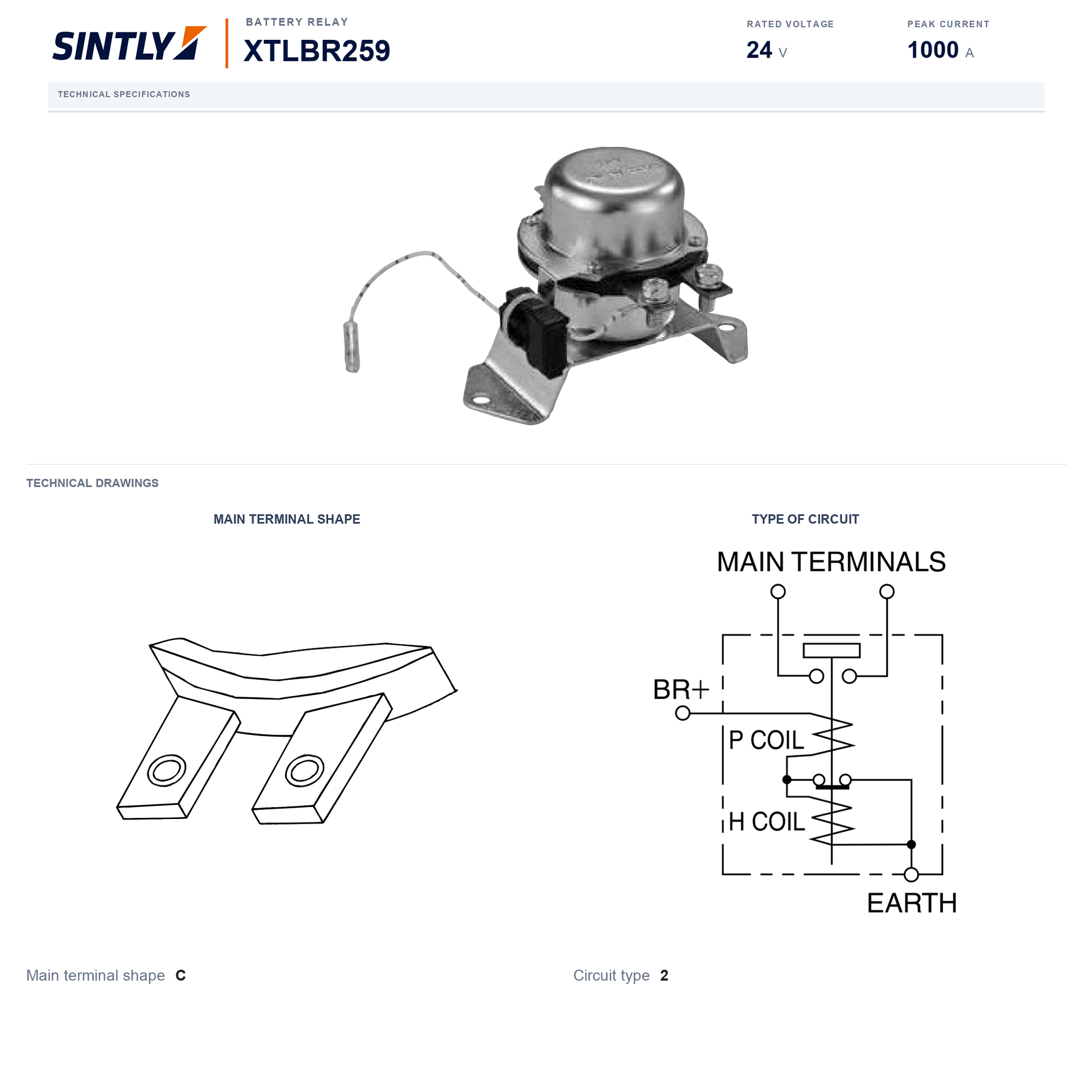 Relé de batería XTLBR259