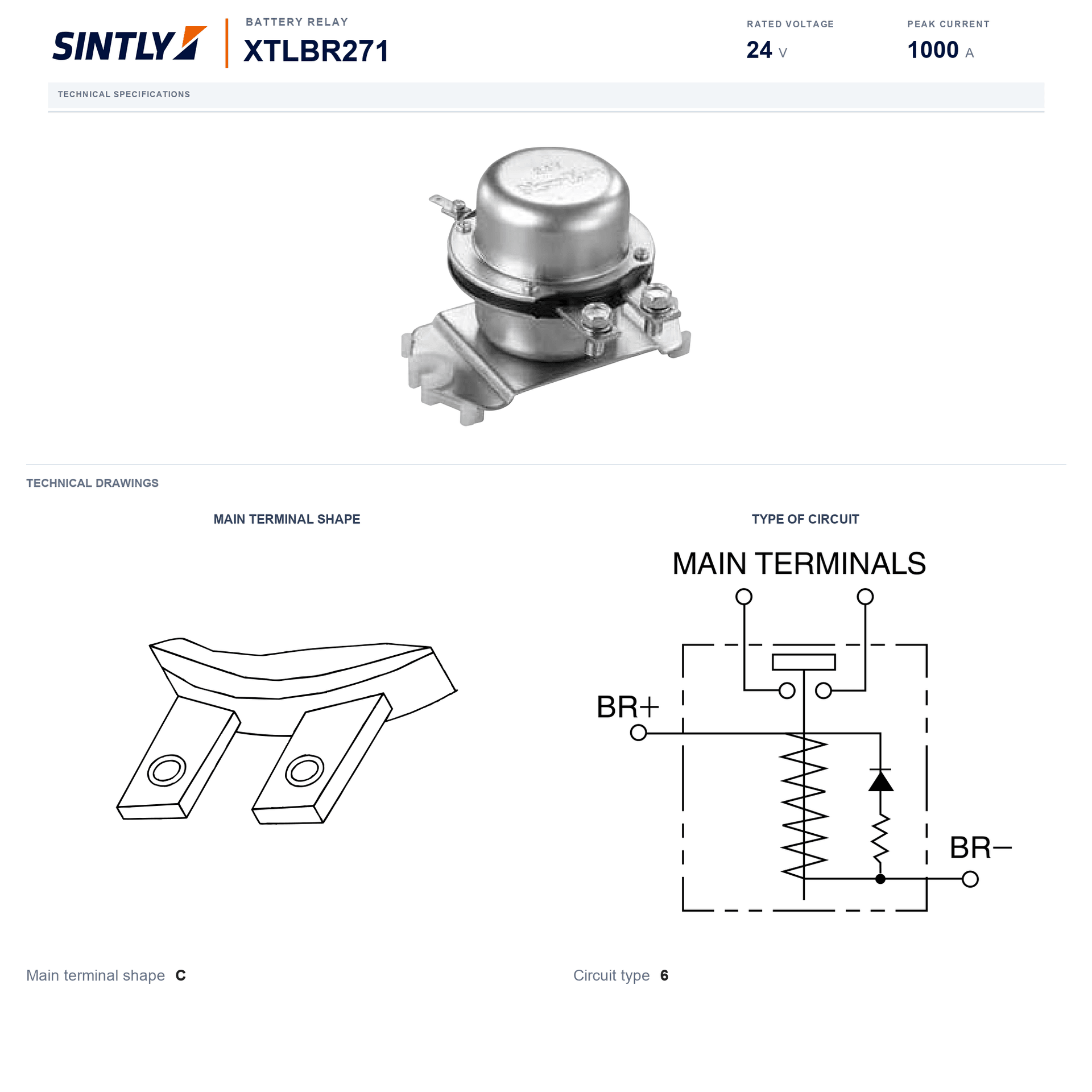 Relé de batería XTLBR271