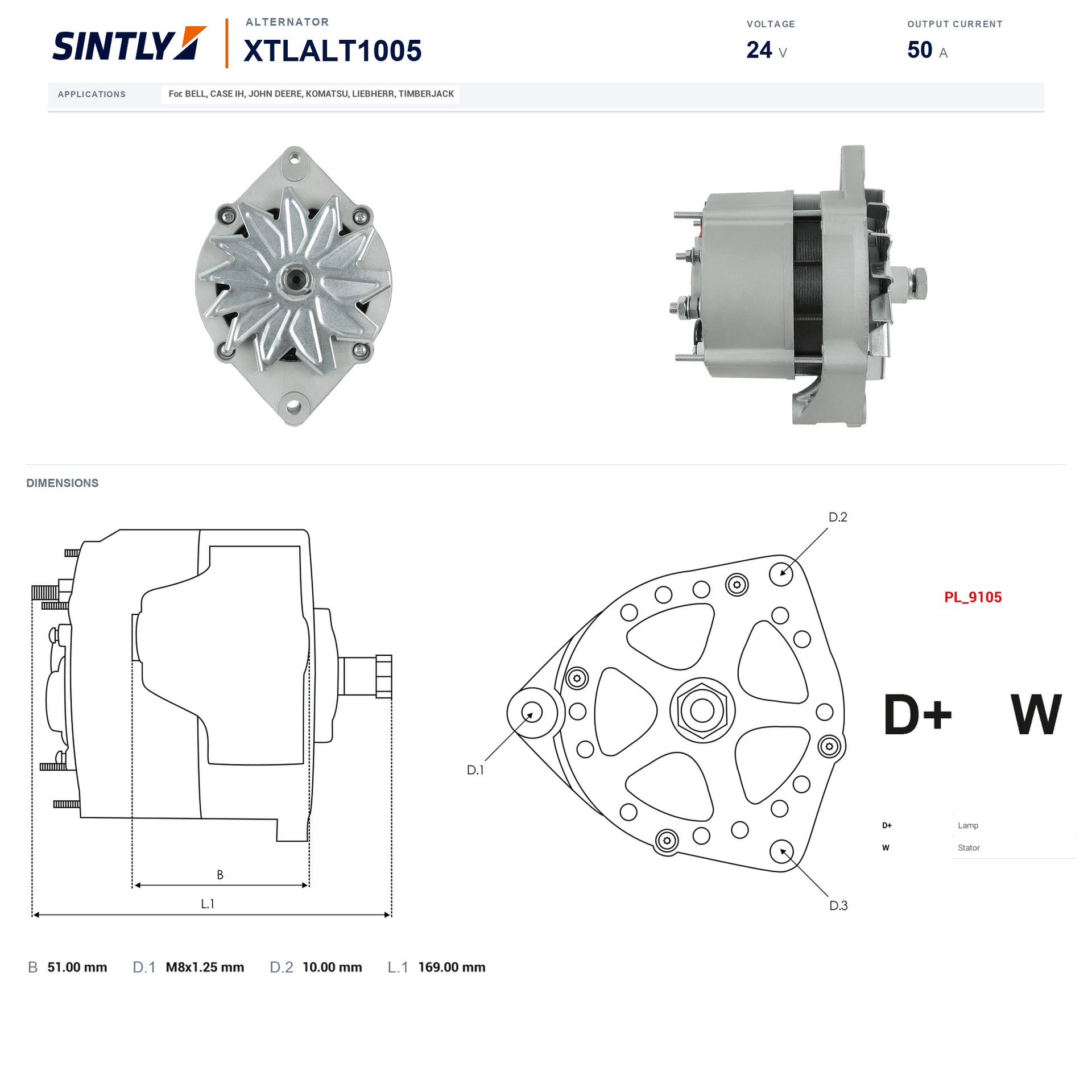 Alternator XTLALT1005