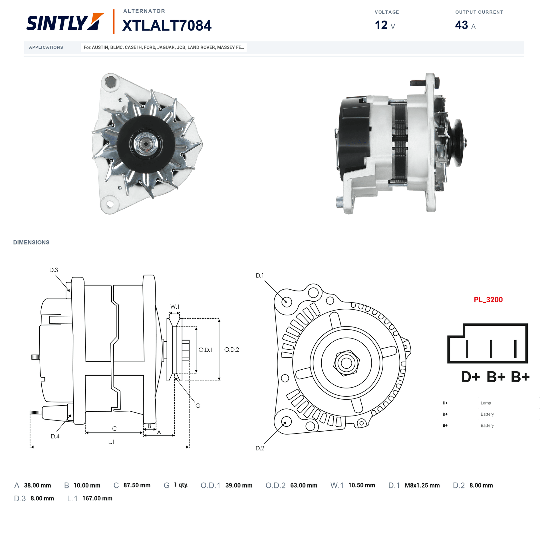 Alternator XTLALT7084
