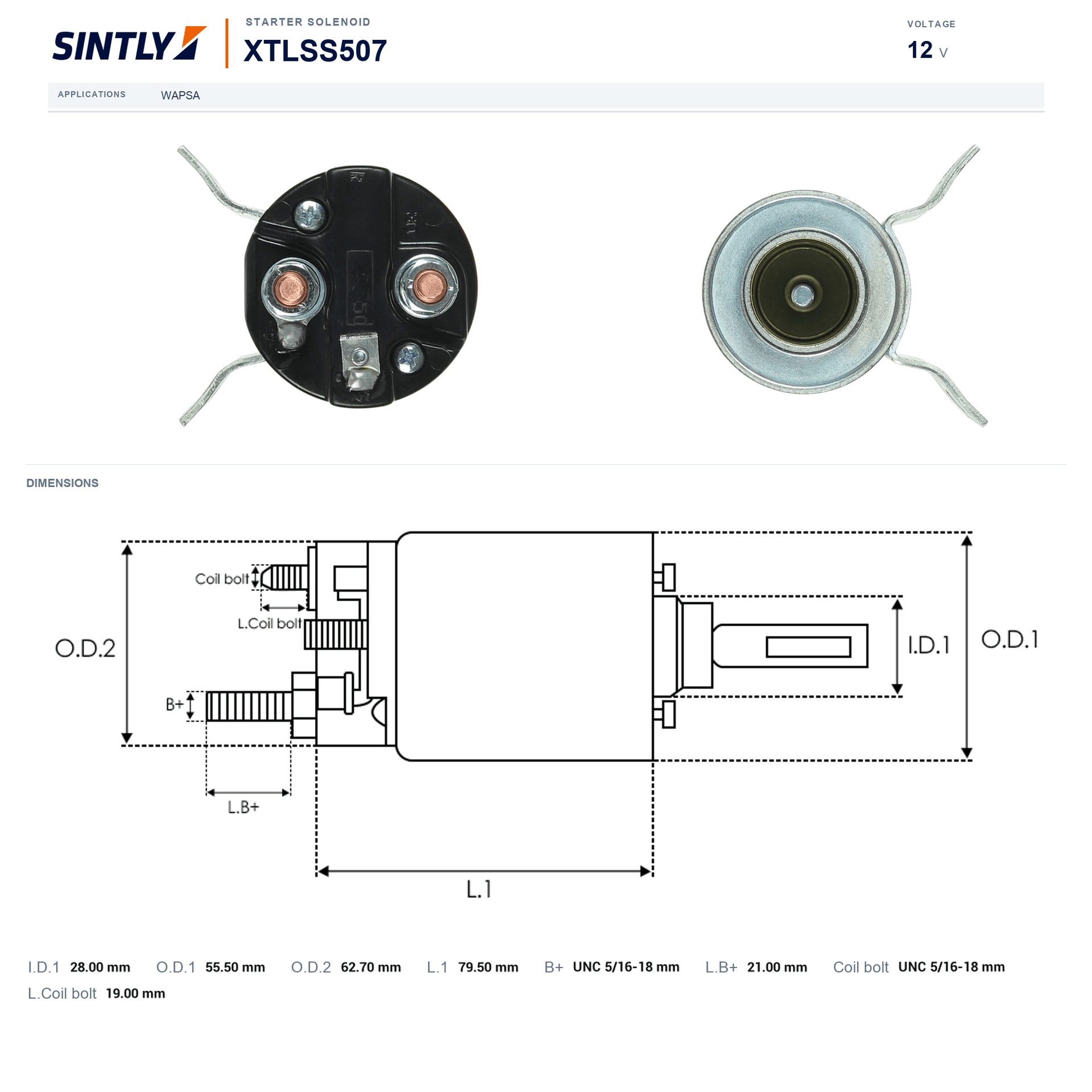 Starter Solenoid XTLSS507