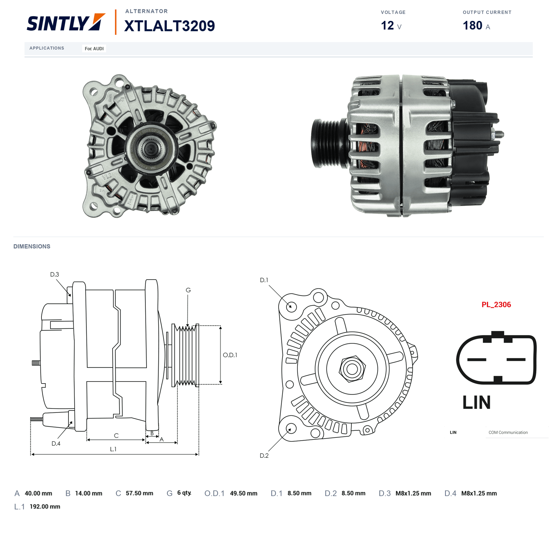 Alternator XTLALT3209
