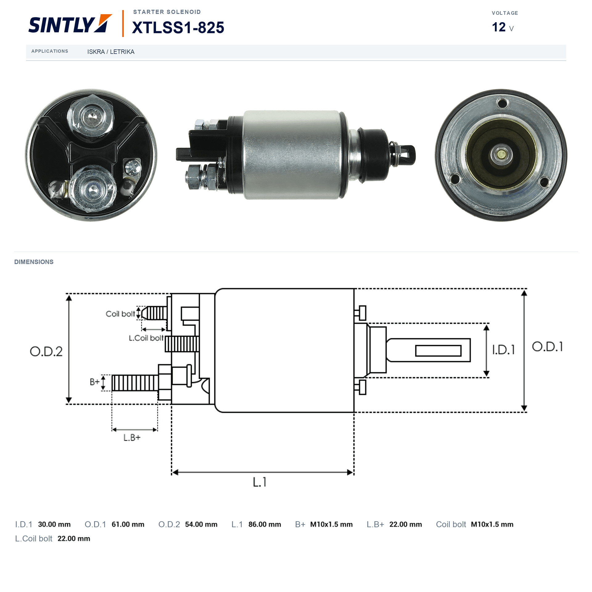 Starter Solenoid XTLSS1-825