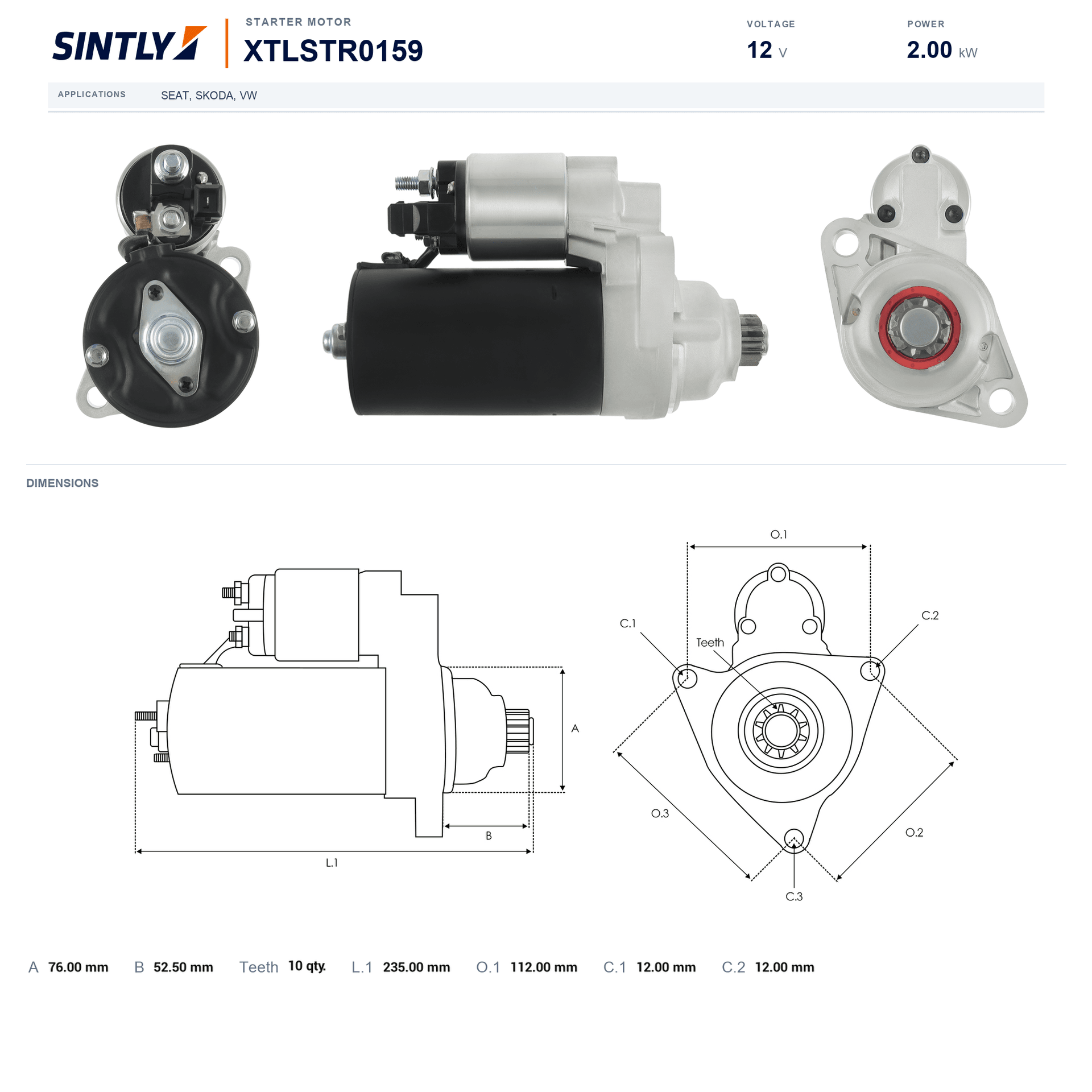 Starter XTLSTR0159