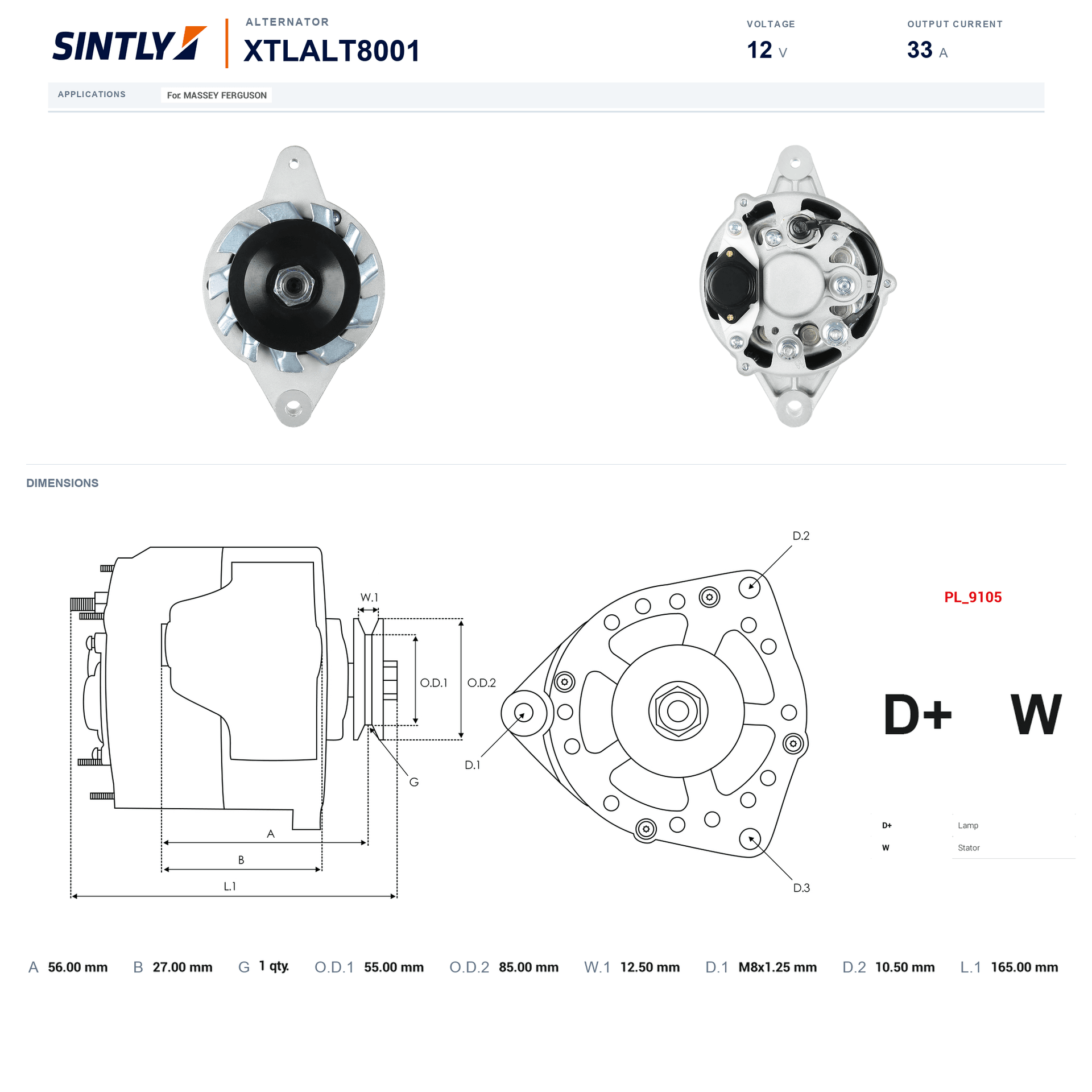 Alternator XTLALT8001