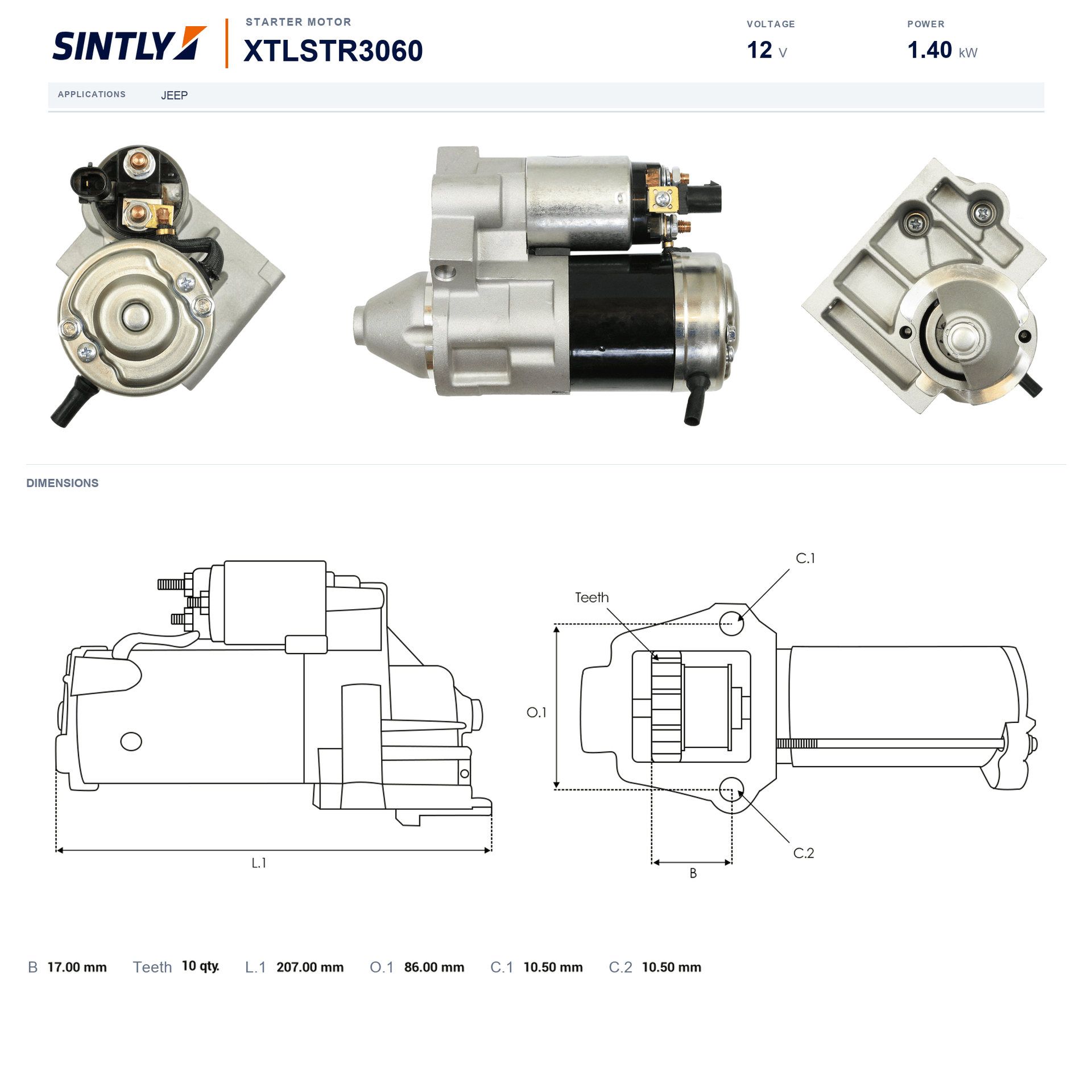 Starter XTLSTR3060