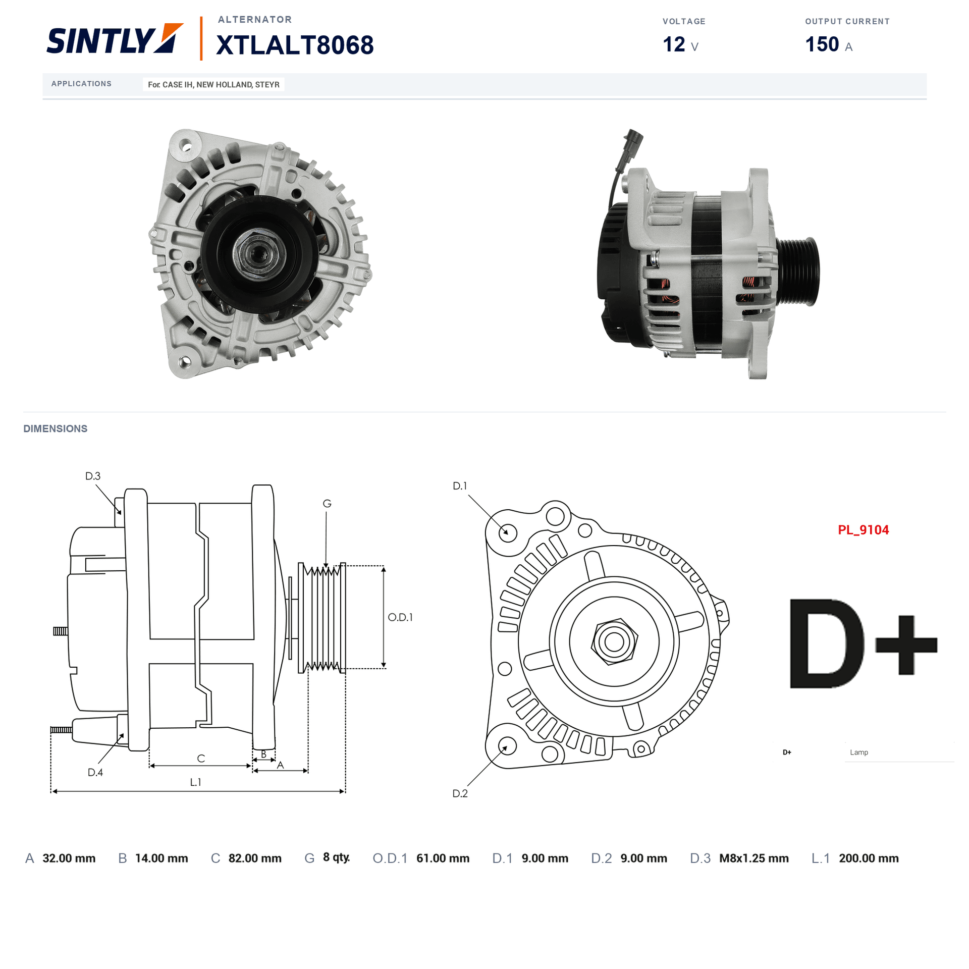 Alternator XTLALT8068