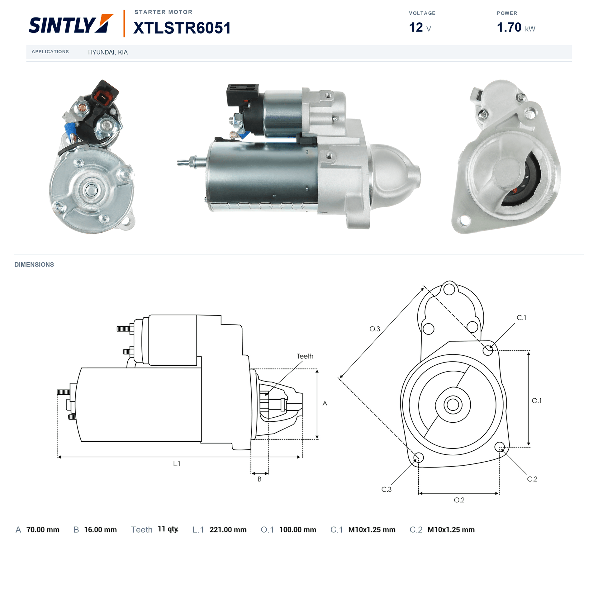 Starter XTLSTR6051