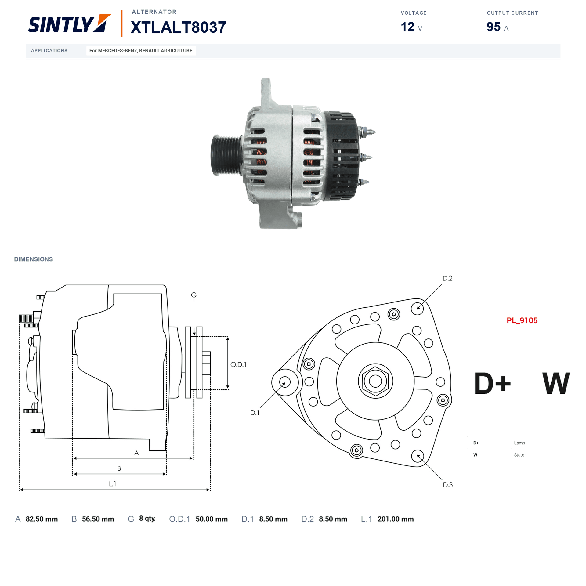 Alternator XTLALT8037