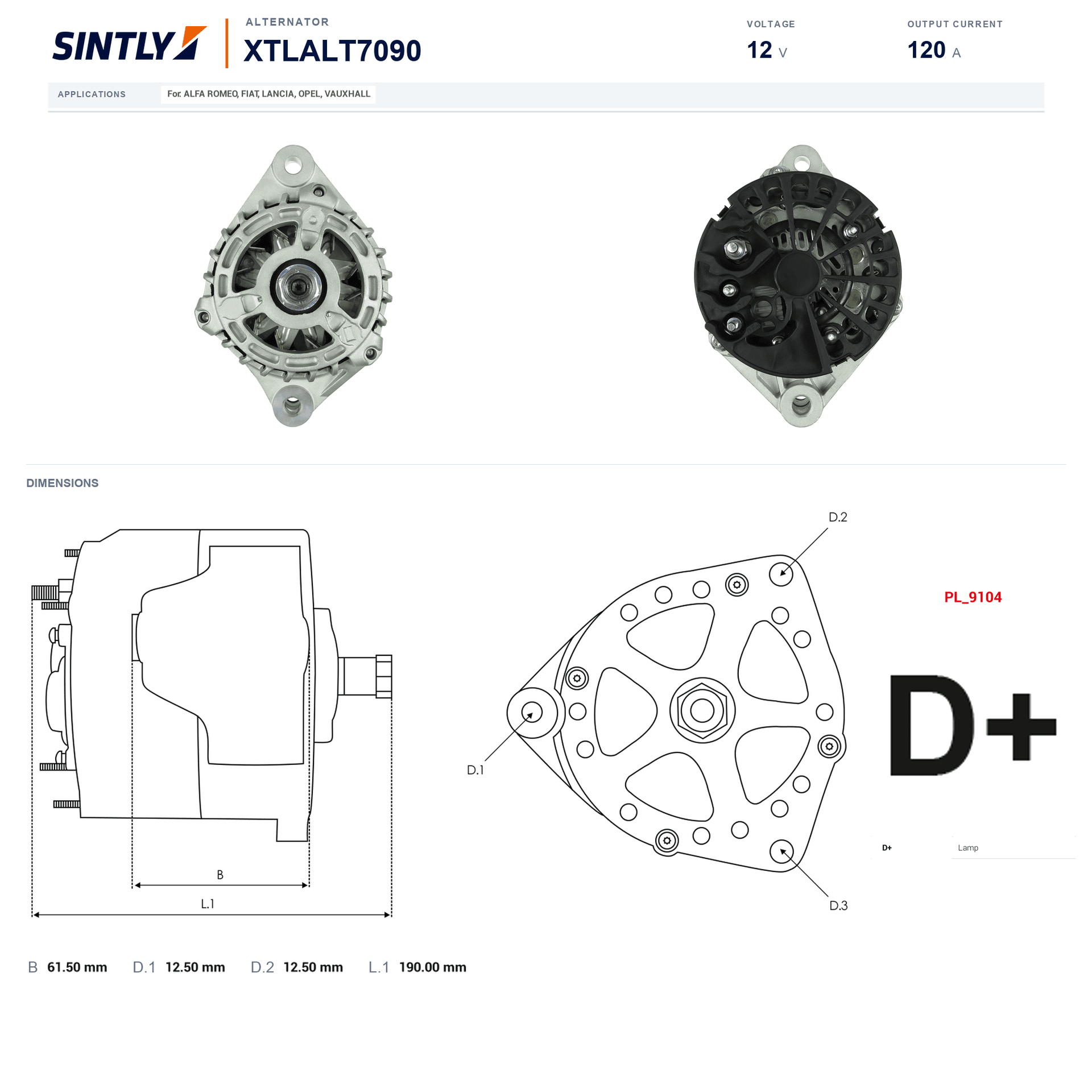 Alternator XTLALT7090