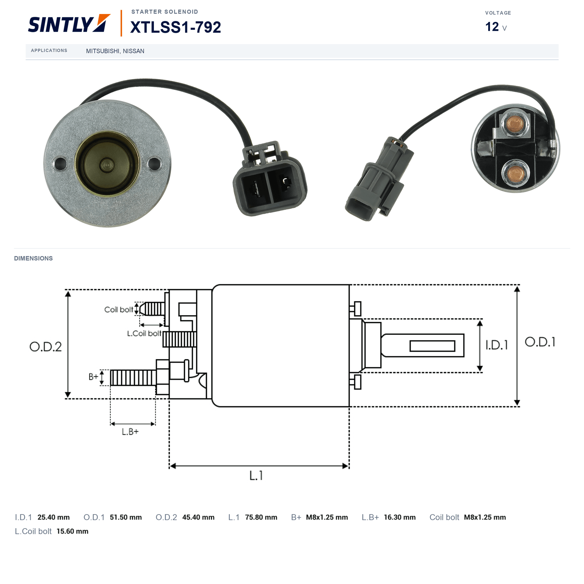 Starter Solenoid XTLSS1-792