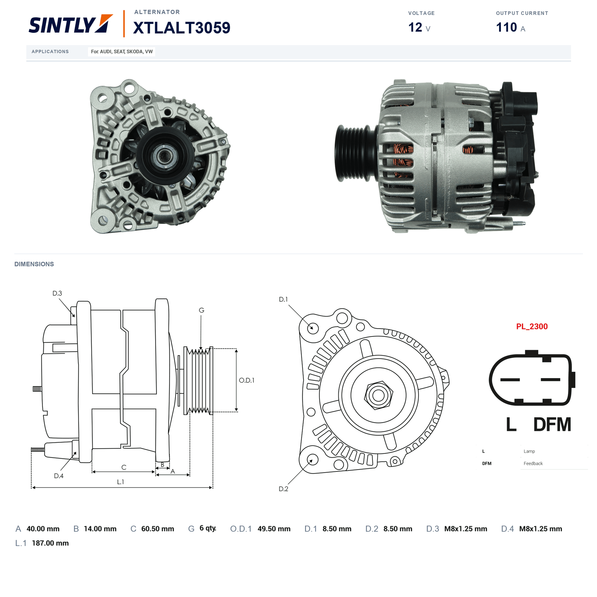 Alternator XTLALT3059