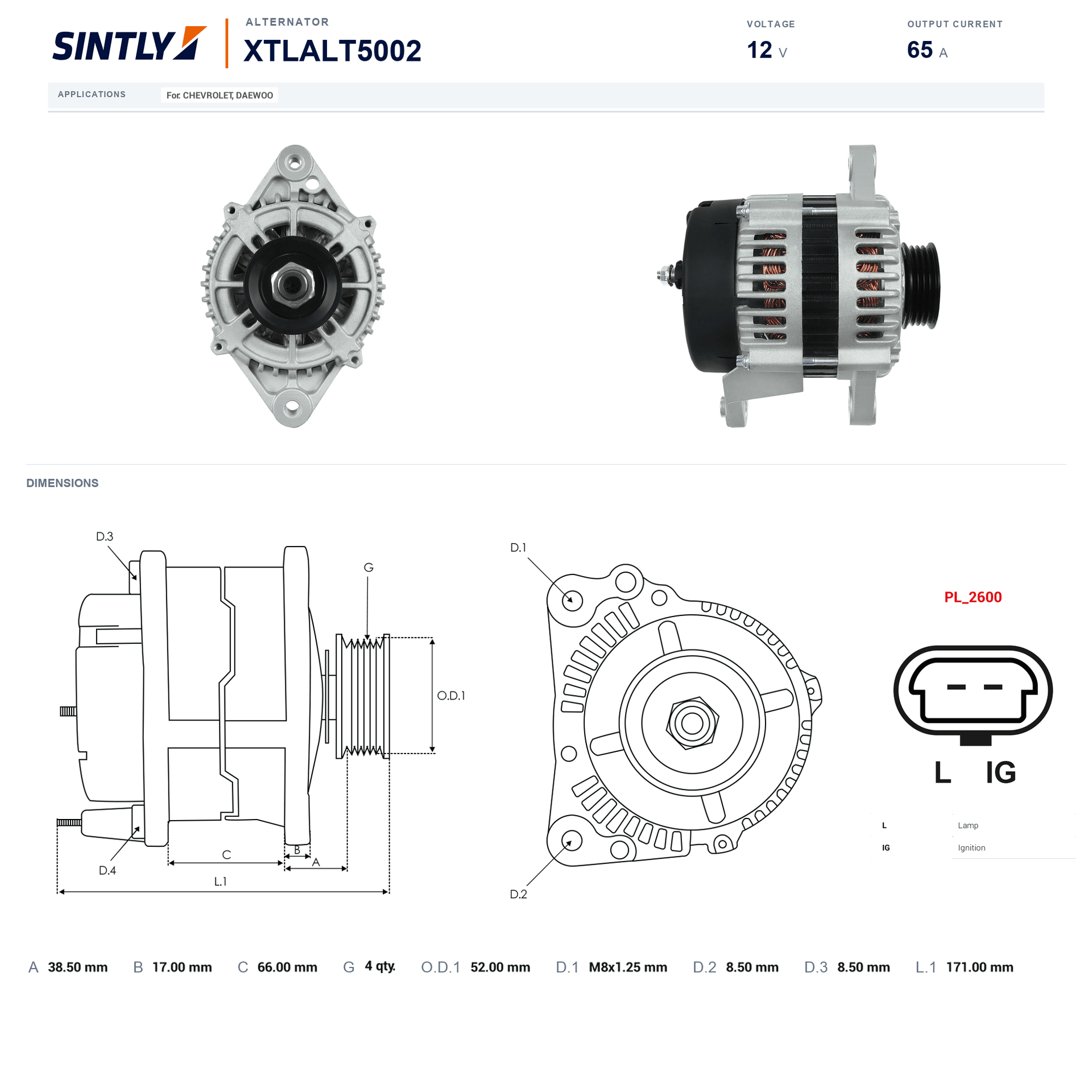 Alternator XTLALT5002