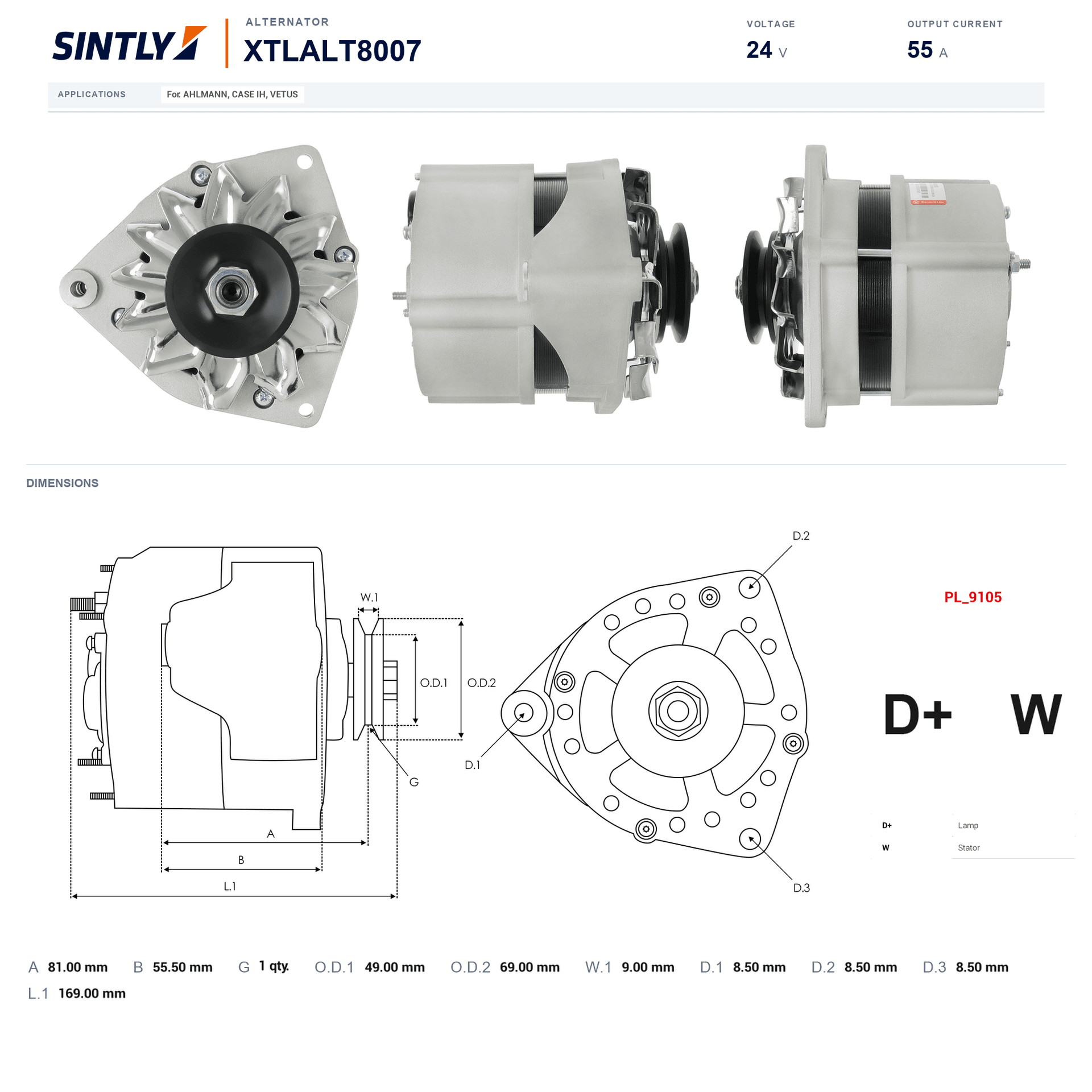 Alternator XTLALT8007