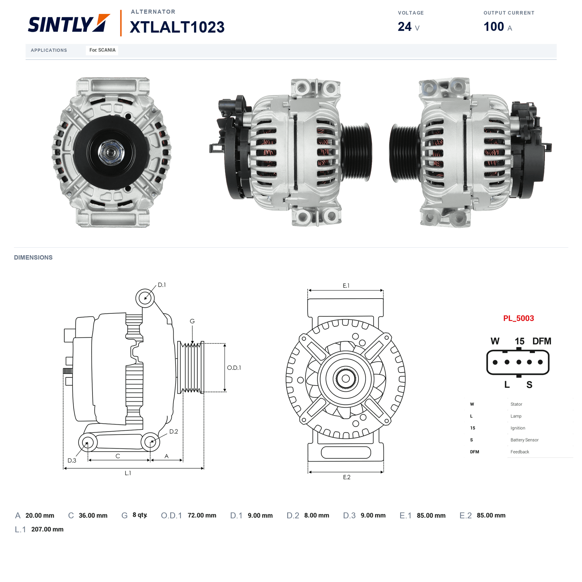 Alternator XTLALT1023