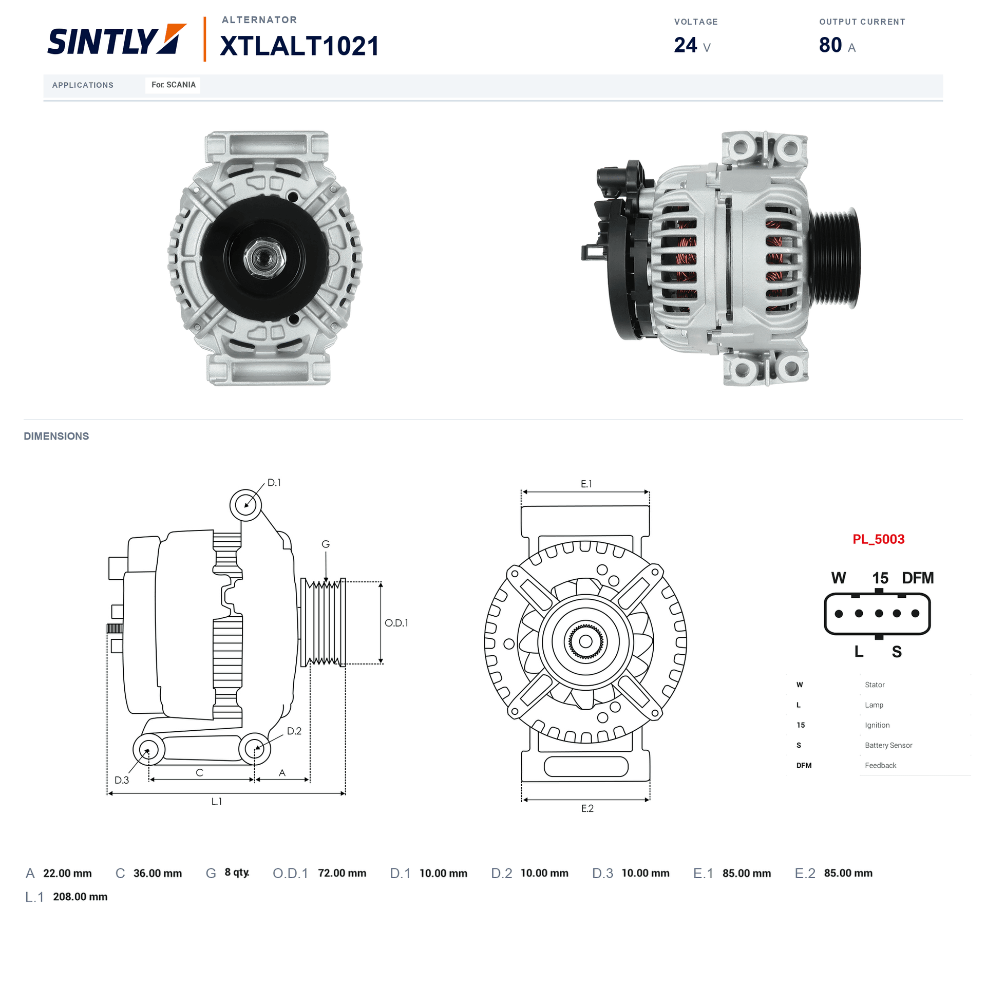 Alternator XTLALT1021