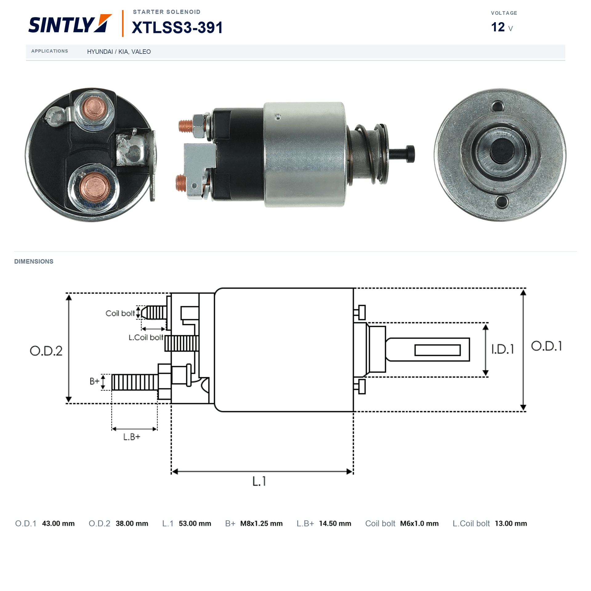Starter Solenoid XTLSS3-391