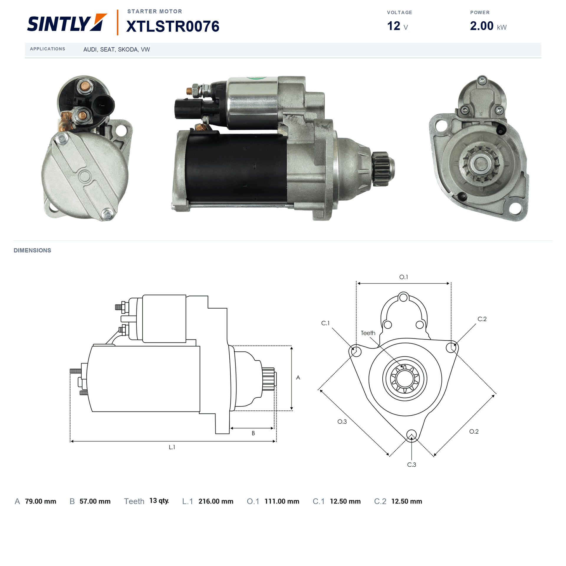 Starter XTLSTR0076