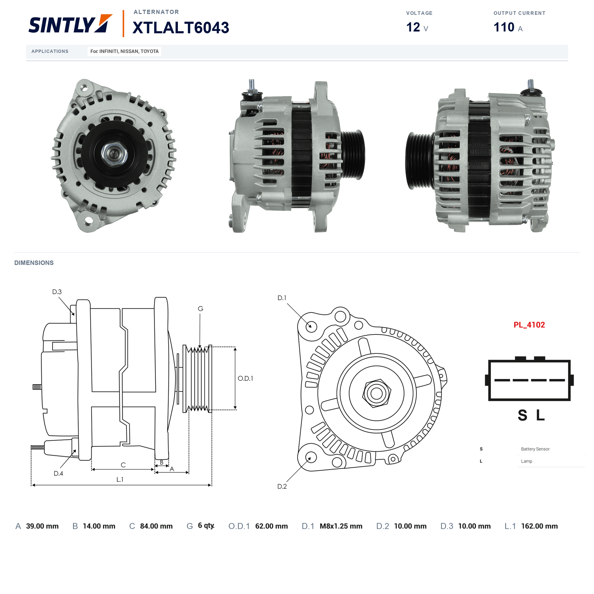 Alternator XTLALT6043