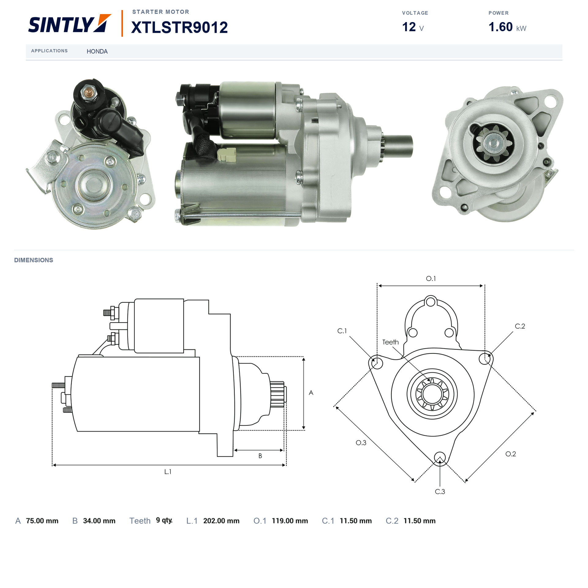 Starter XTLSTR9012