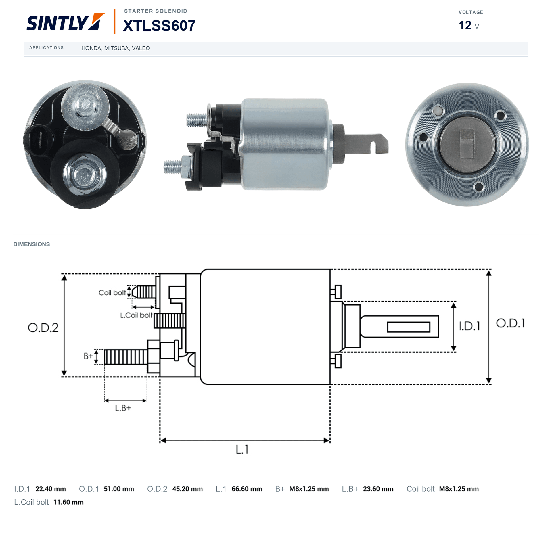 Starter Solenoid XTLSS607