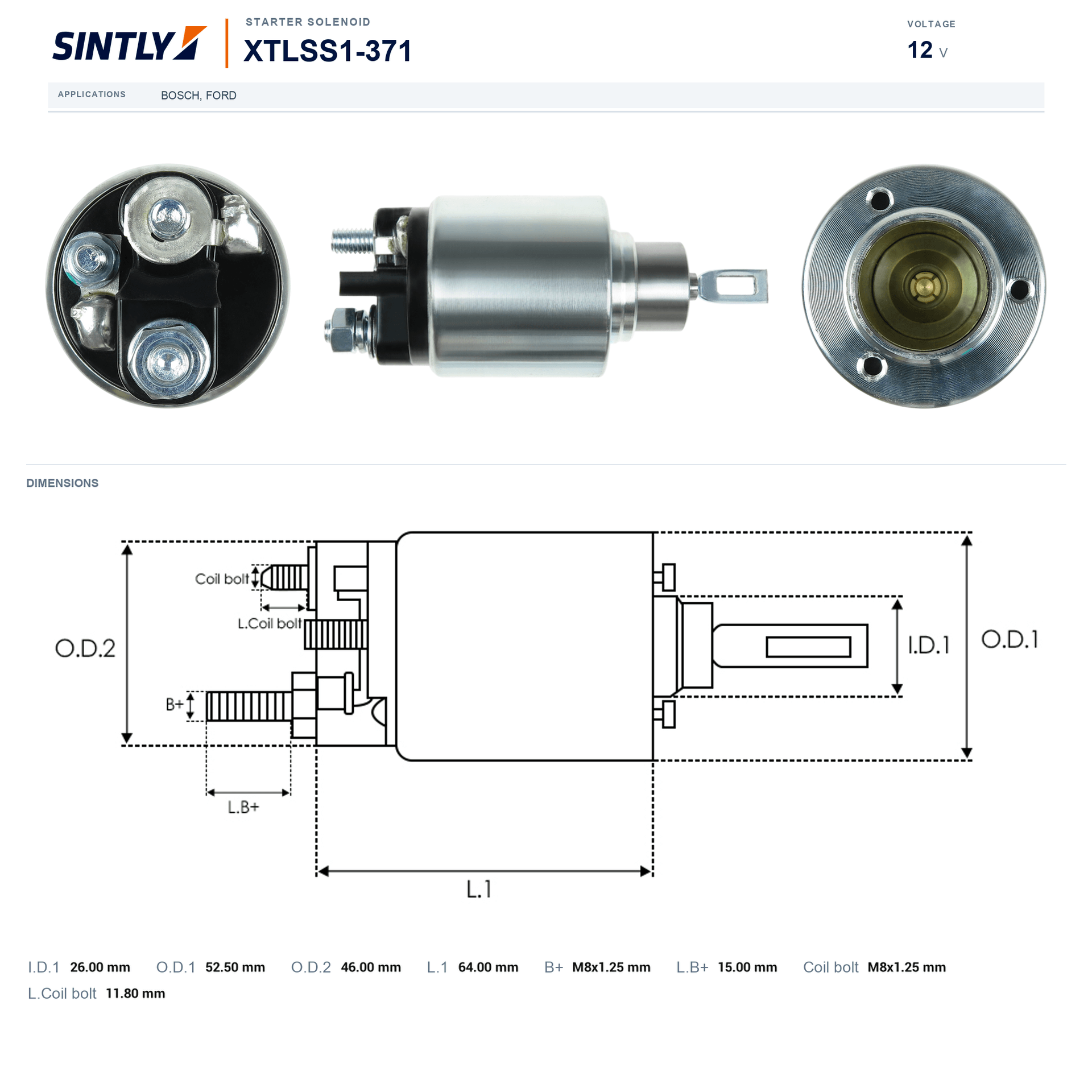 Starter Solenoid XTLSS1-371