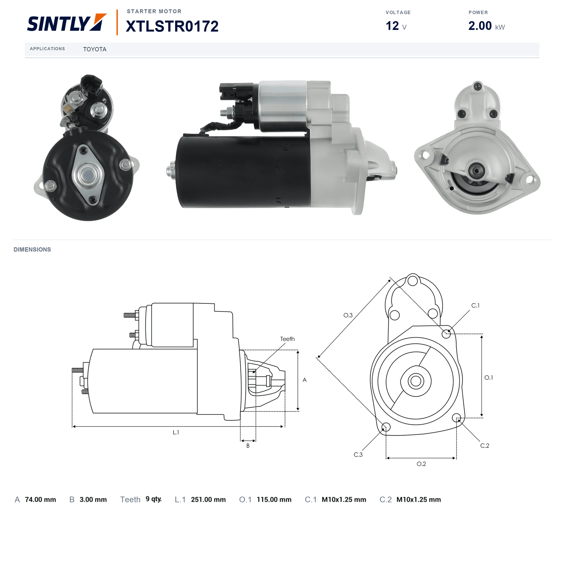 Starter XTLSTR0172