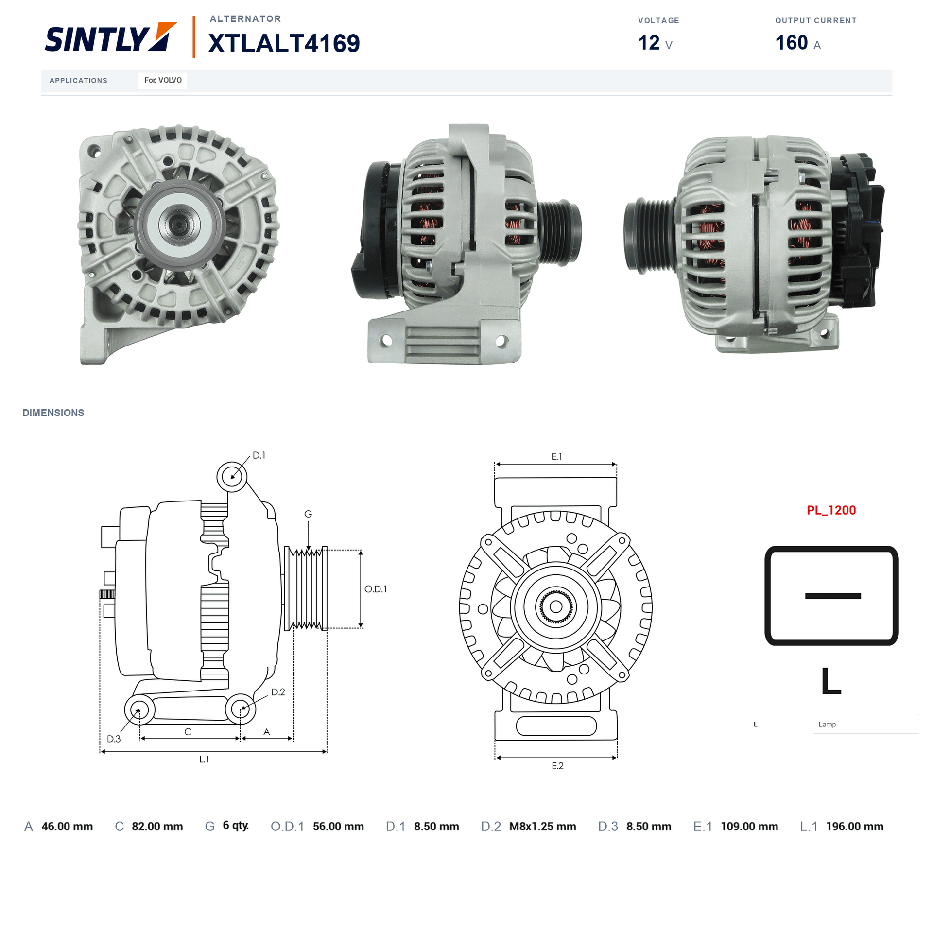 Alternator XTLALT4169