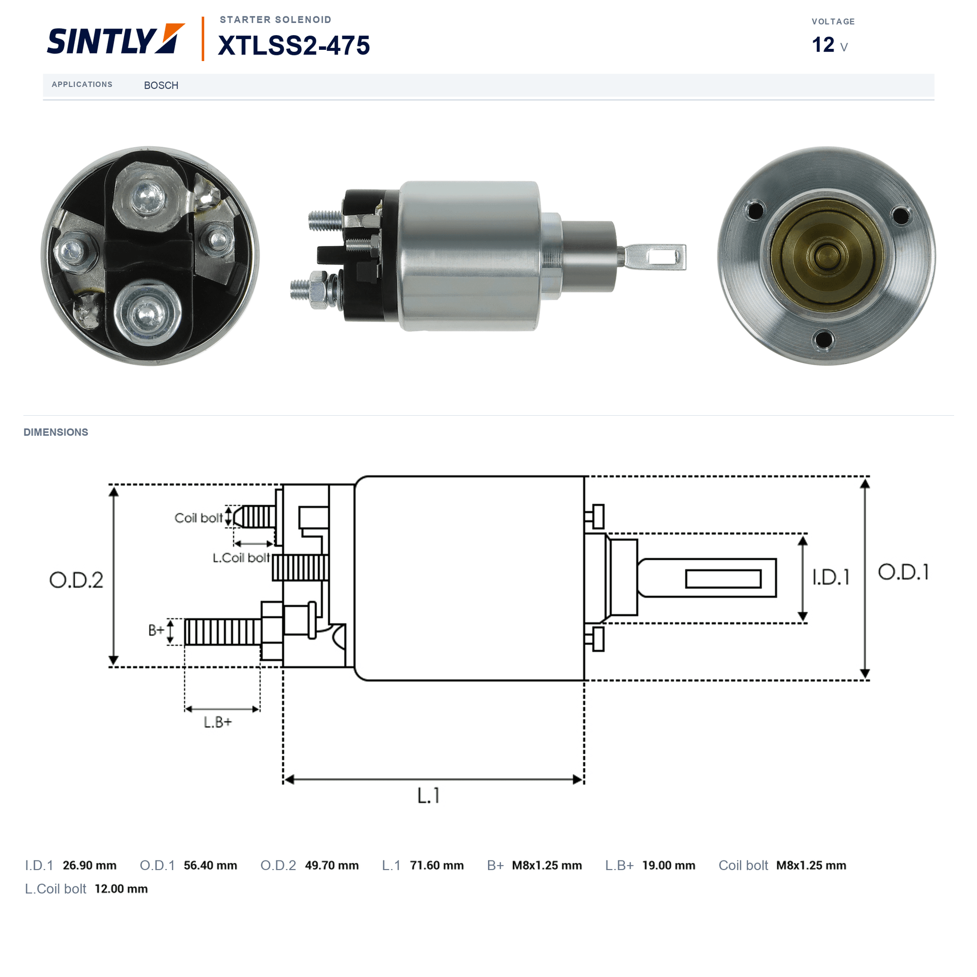 Starter Solenoid XTLSS2-475