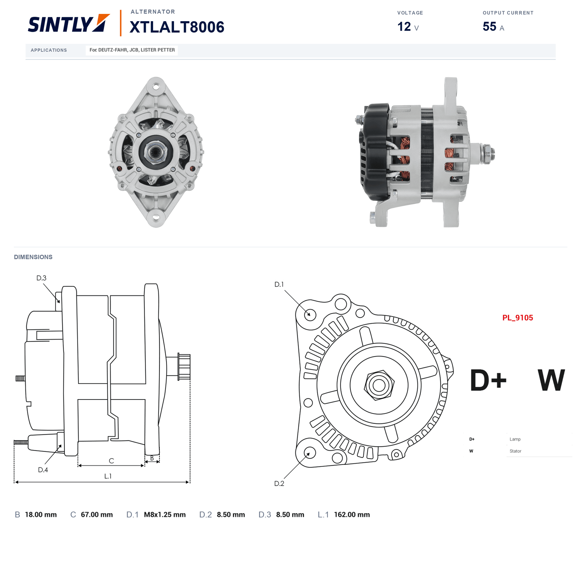 Alternator XTLALT8006
