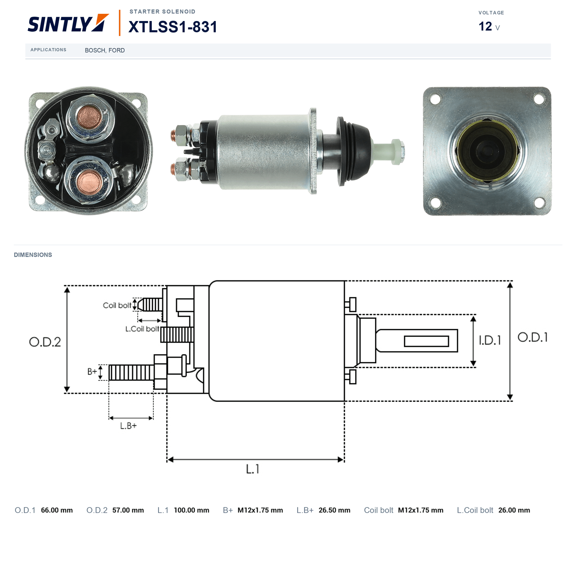Starter Solenoid XTLSS1-831