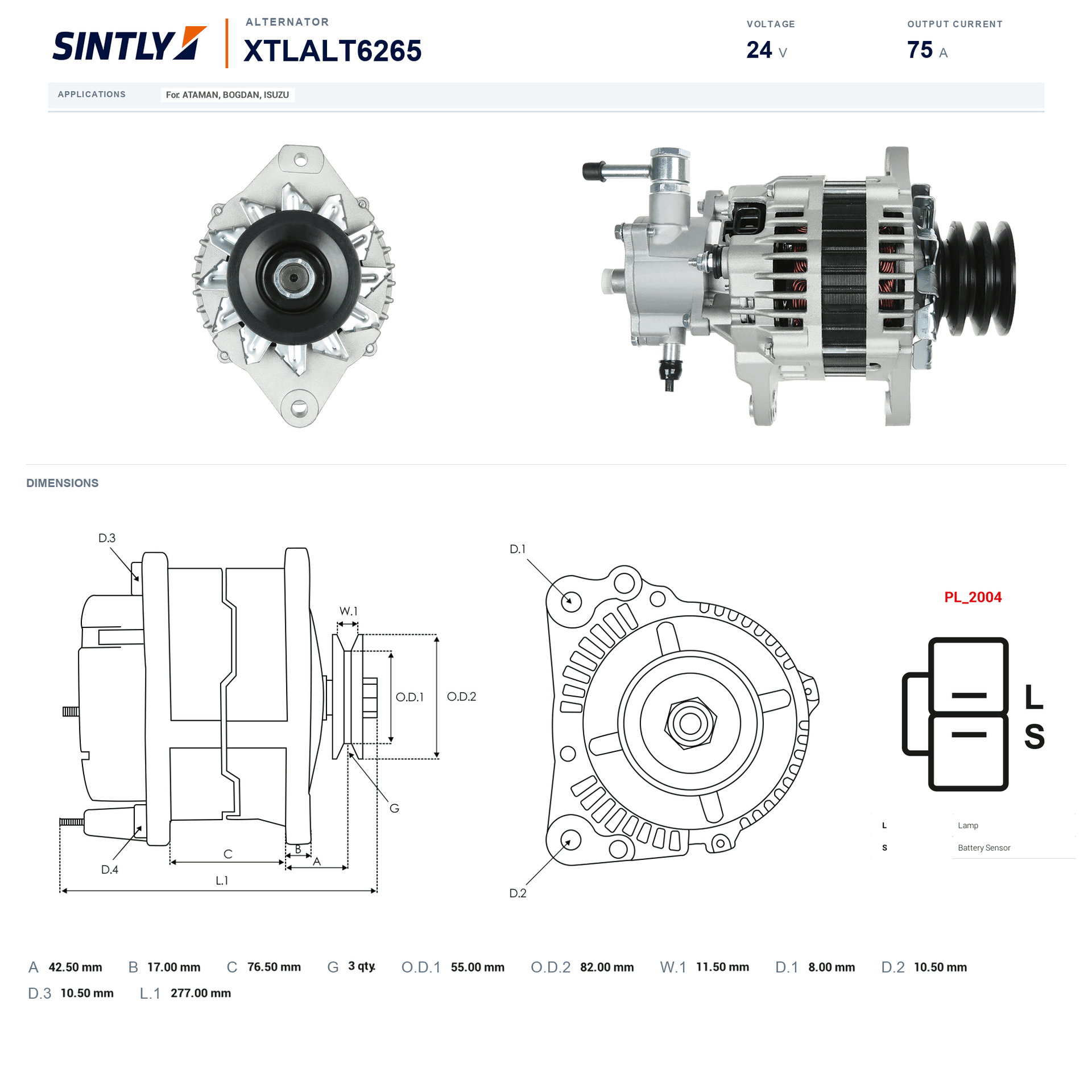 Alternator XTLALT6265