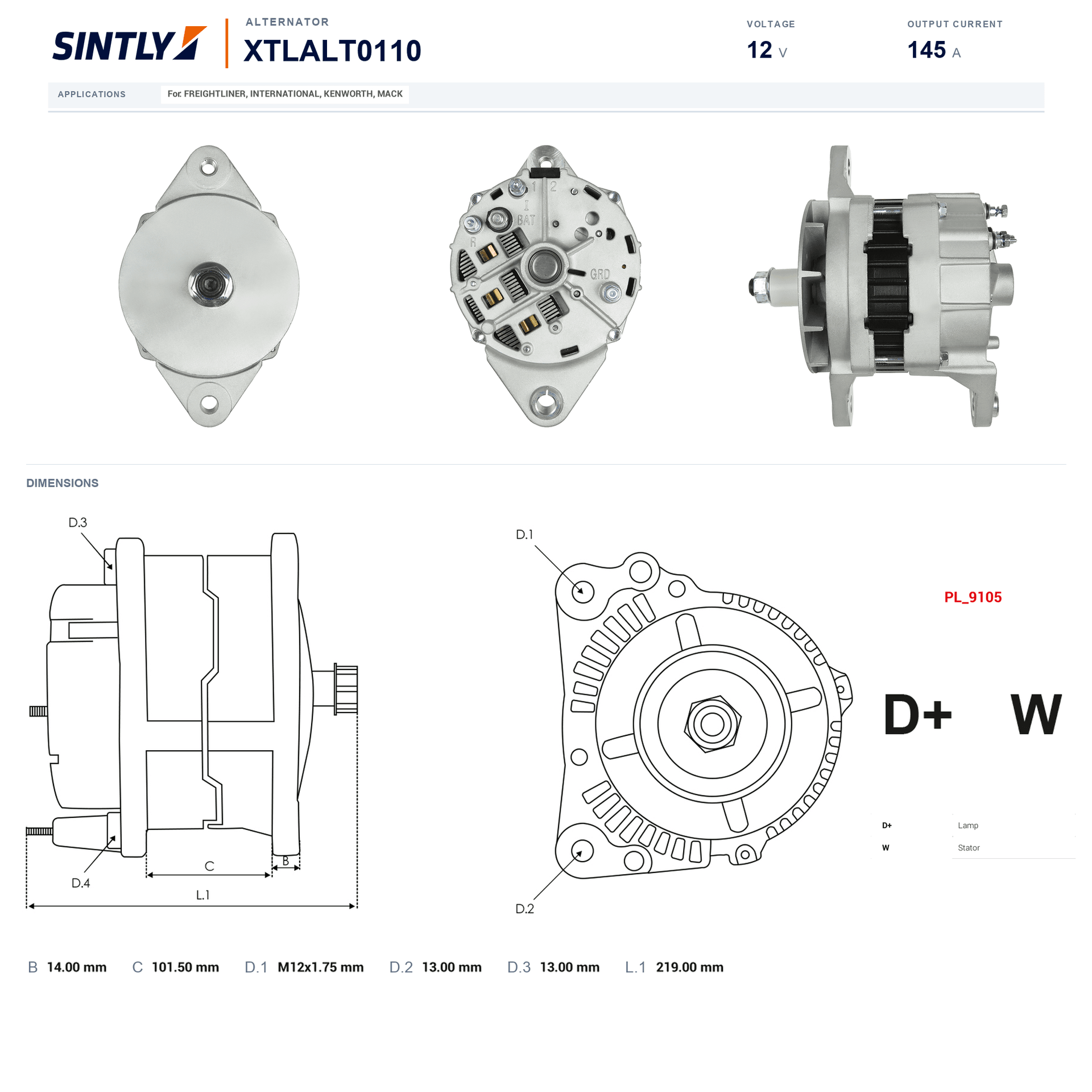 Alternator XTLALT0110