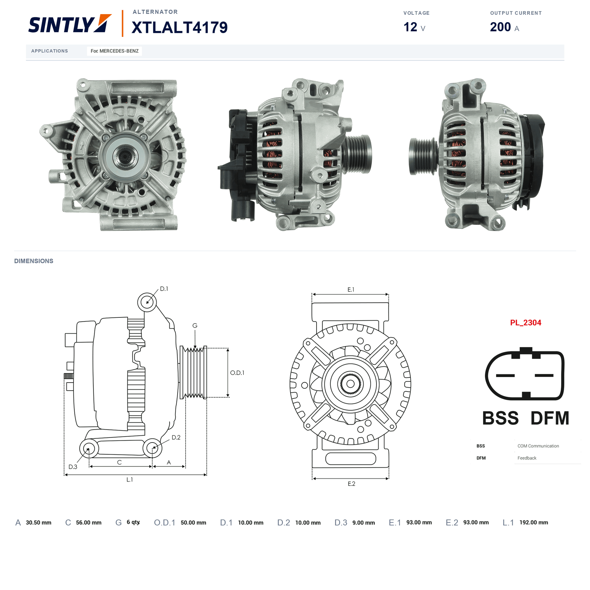 Alternator XTLALT4179