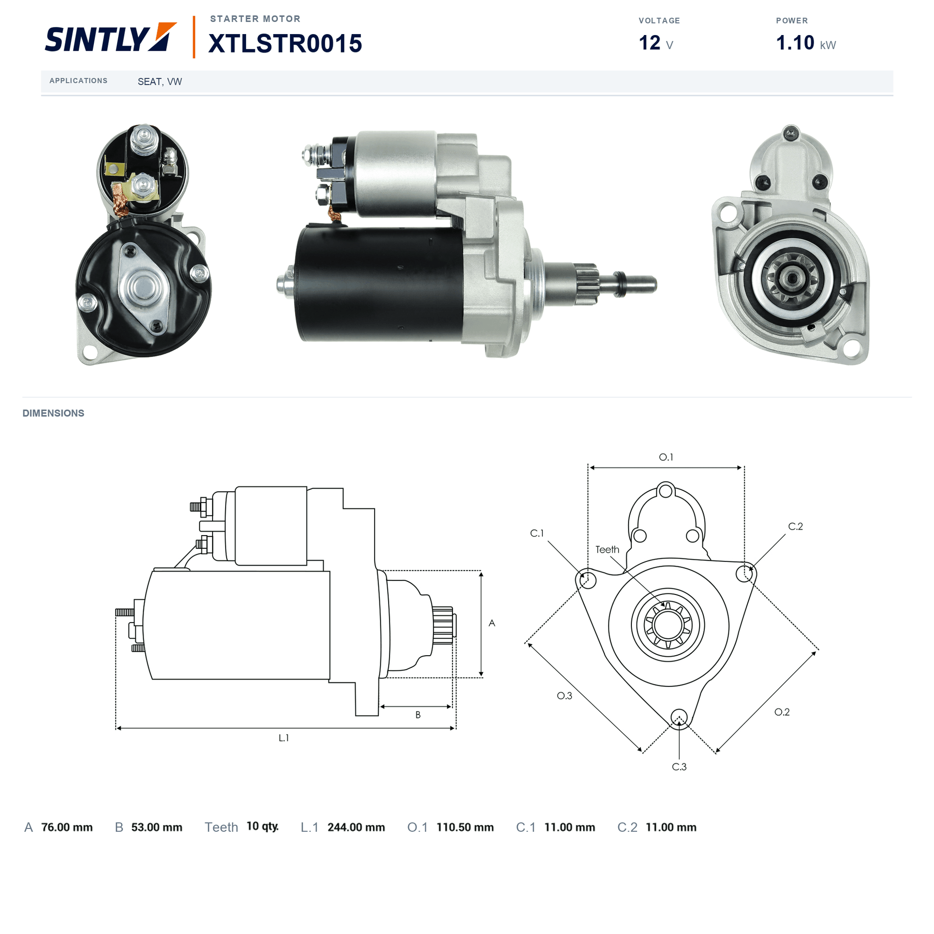 Starter XTLSTR0015