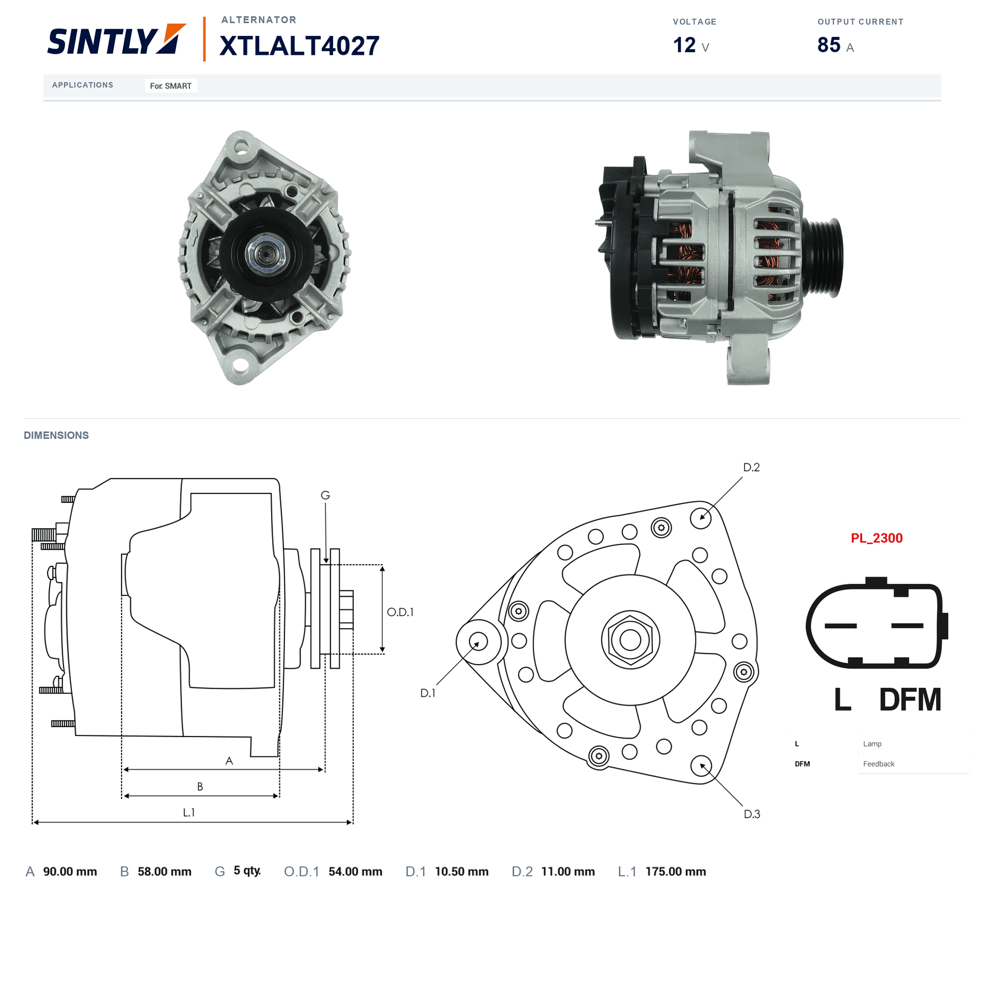 Alternator XTLALT4027