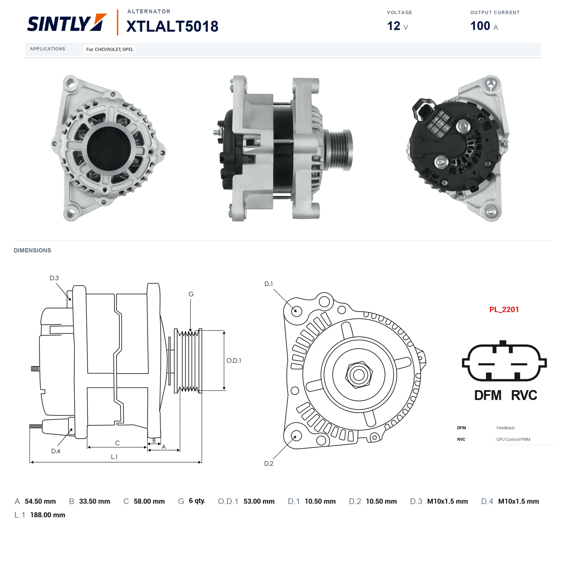 Alternator XTLALT5018