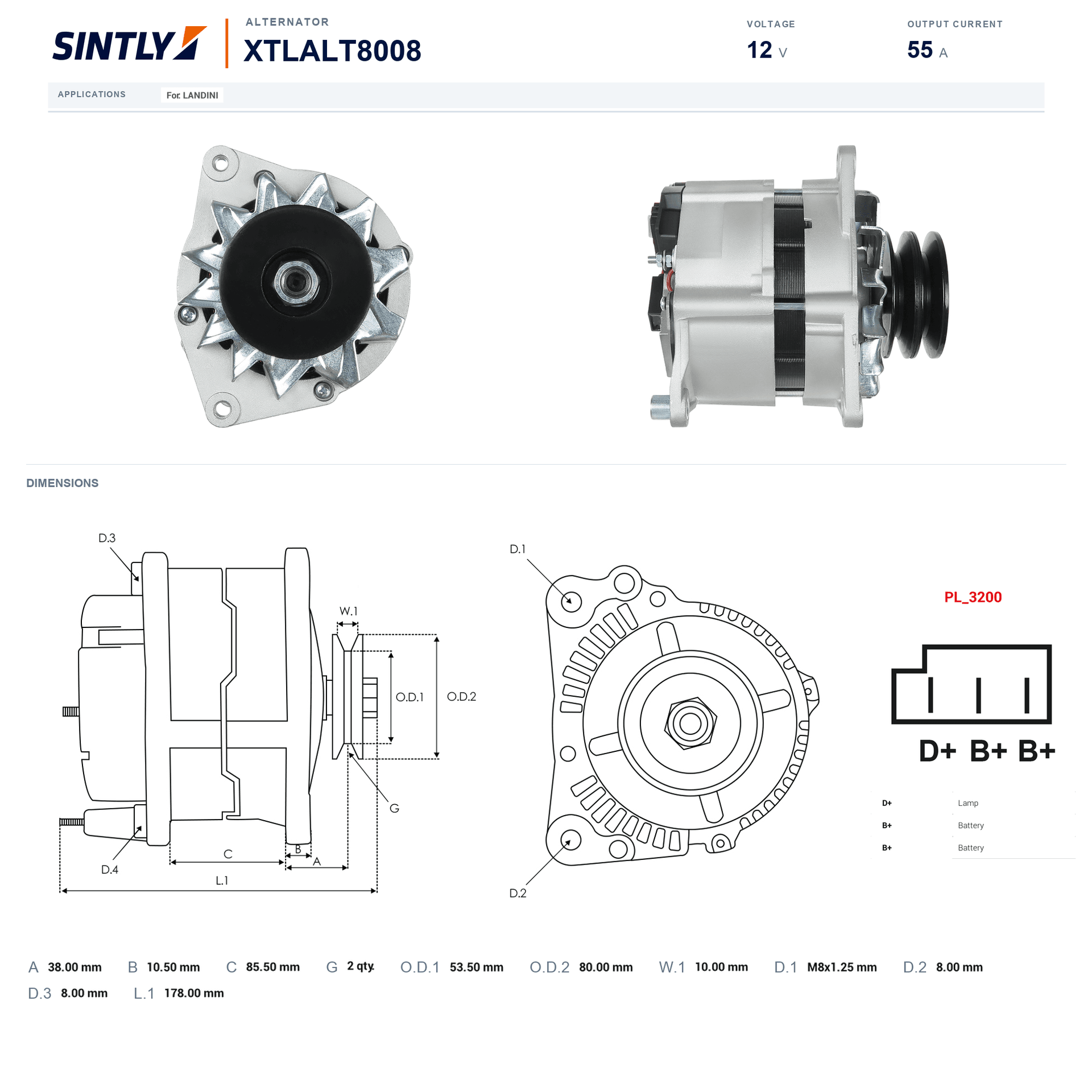 Alternator XTLALT8008