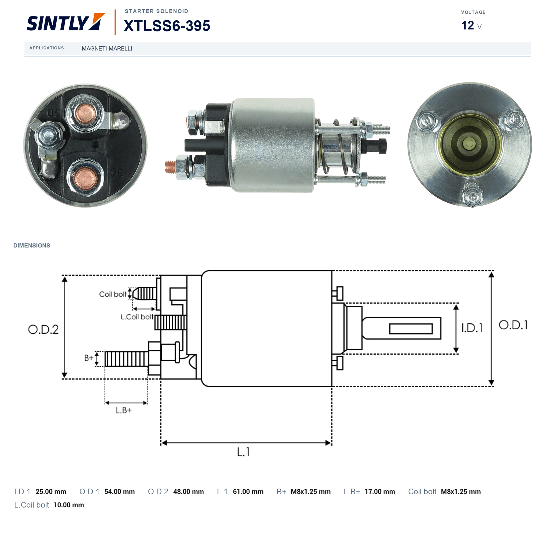Starter Solenoid XTLSS6-395