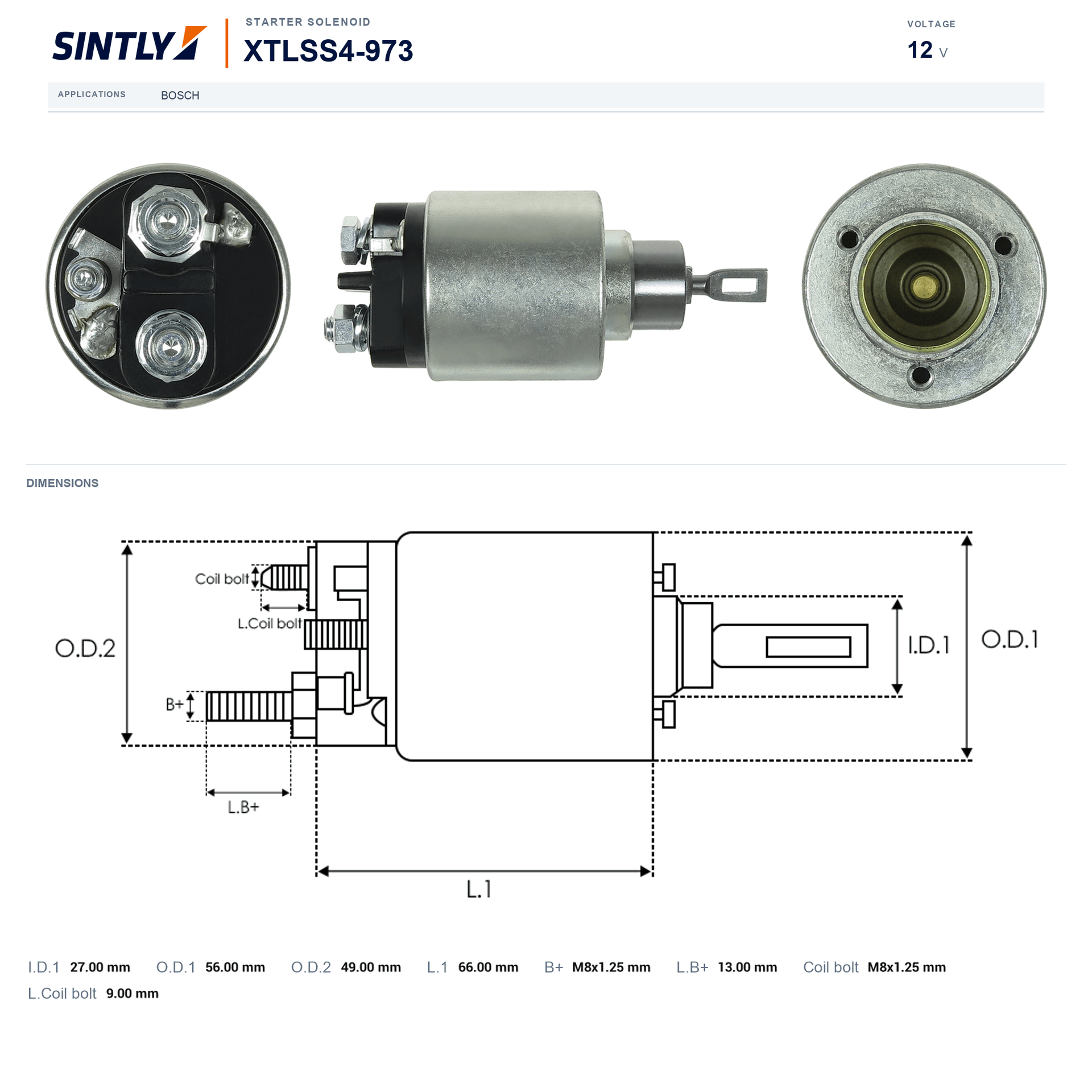 Starter Solenoid XTLSS4-973